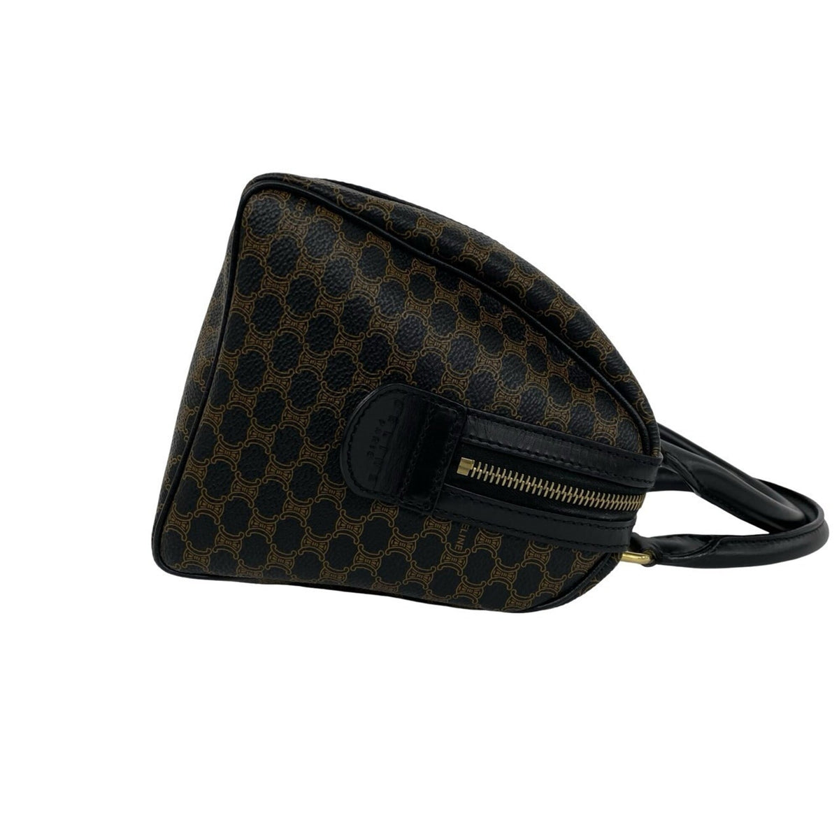 Celine Black Brown Leather Pvc Boston Bag Handbag (Pre-Owned)