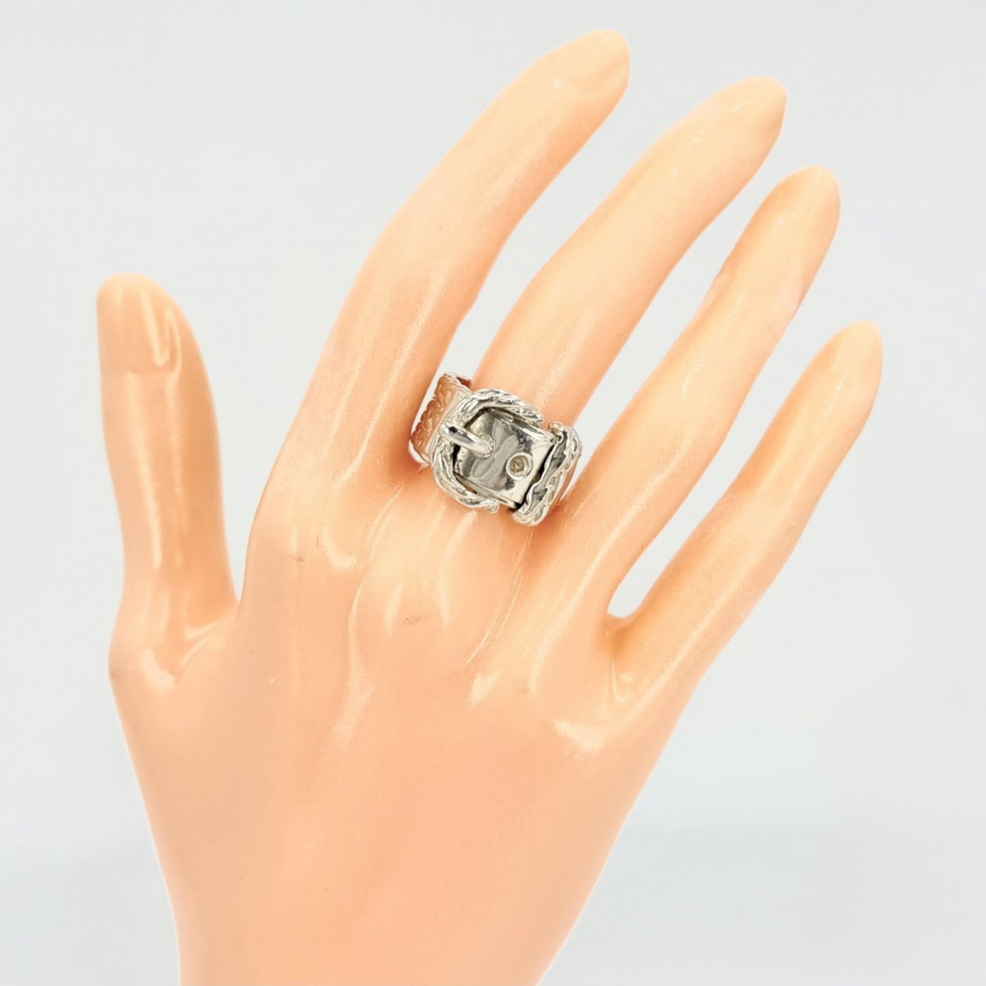 Hermes Silver 925 Band Ring (Pre-Owned)