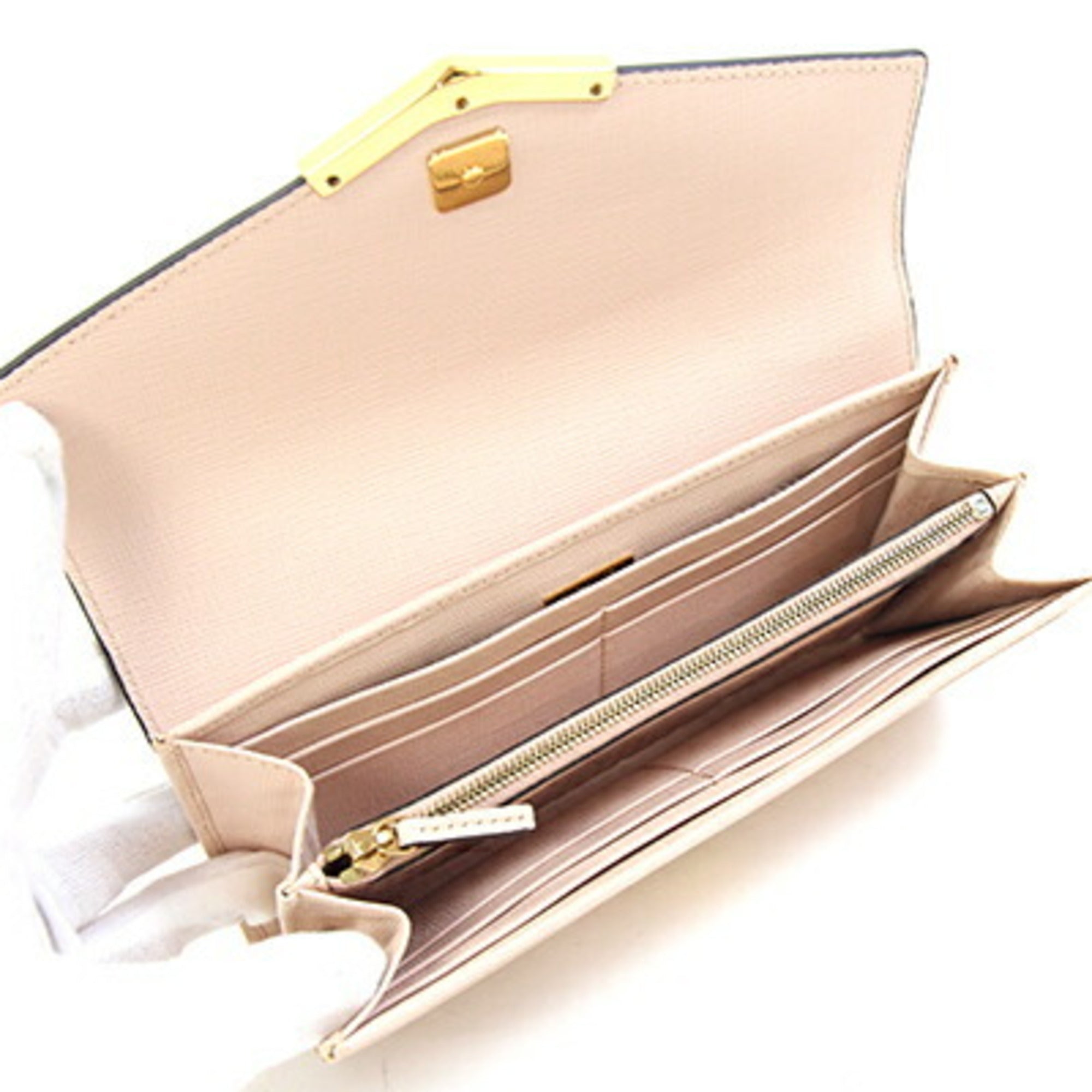 Fendi Baby Pink Light Blue Leather Long Wallet (Bi-Fold) (Pre-Owned)
