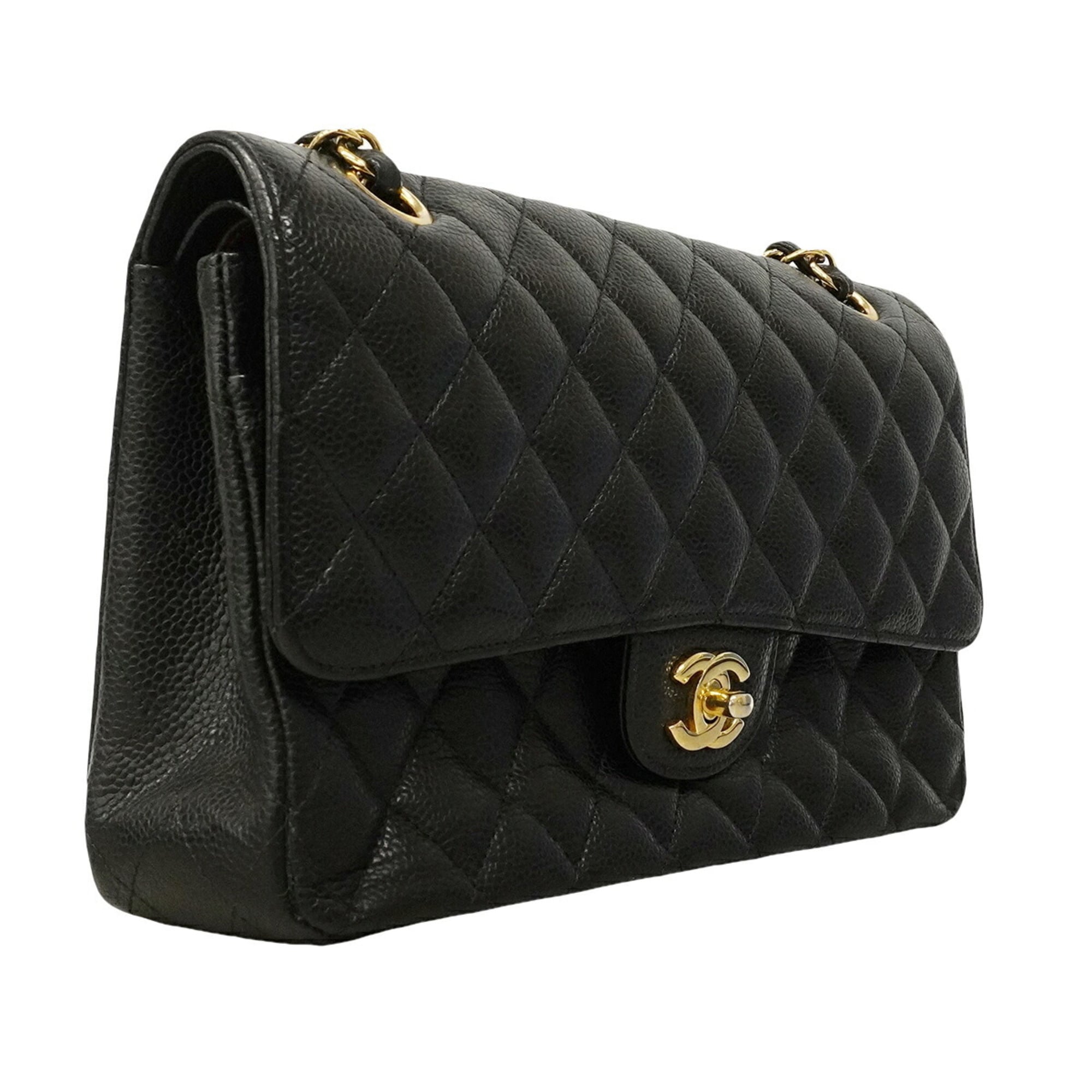 Chanel Black Grained Calfskin Shoulder Bag (Pre-Owned)