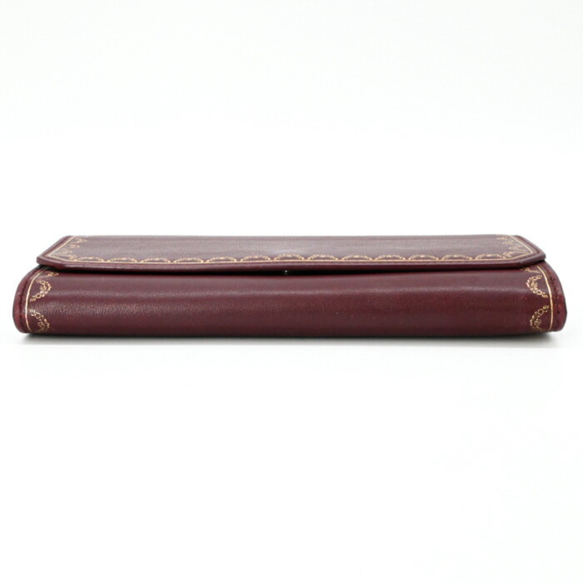 Cartier Bordeaux Leather Long Wallet (Bi-Fold) (Pre-Owned)