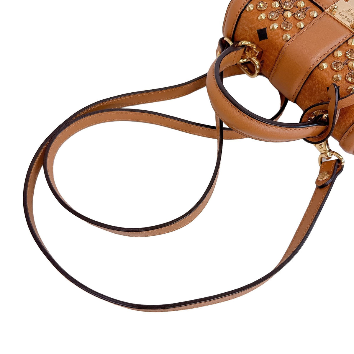 Mcm Brown Camel Leather Pvc Handbag Shoulder Bag (Pre-Owned)