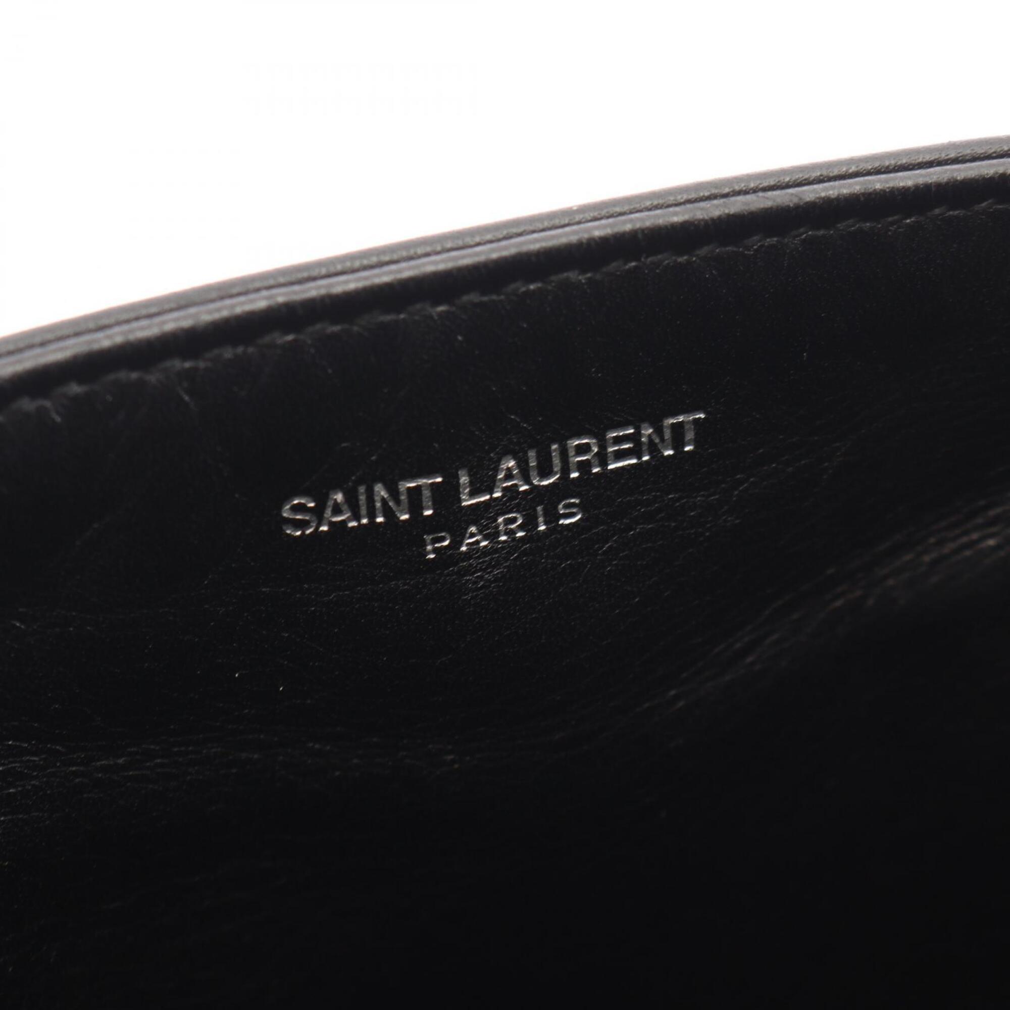 Saint Laurent Black Leather Handbag Pouch Tote Bag (Pre-Owned)