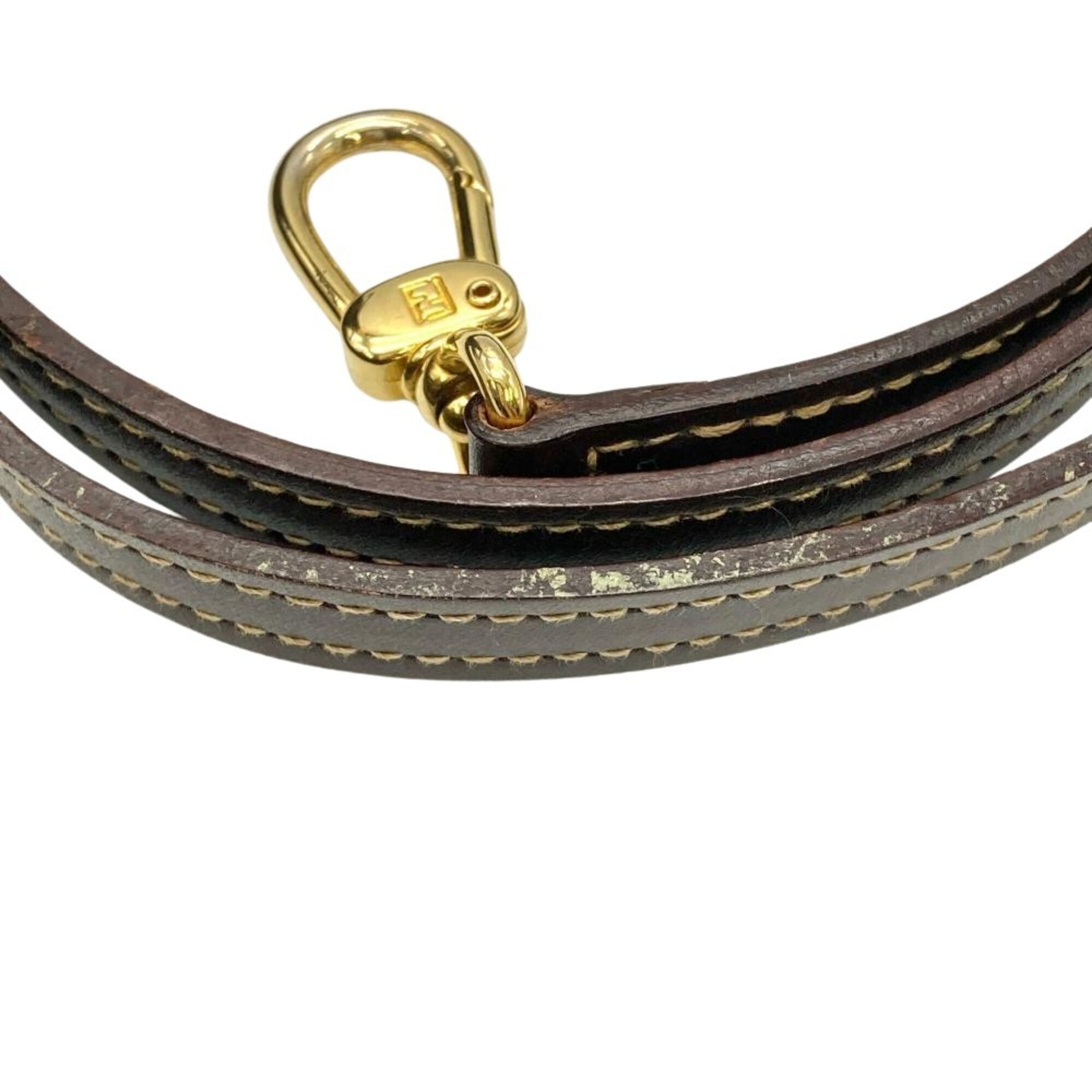 Fendi Zucca Brown Jacquard Leather Handbag Shoulder Bag (Pre-Owned)