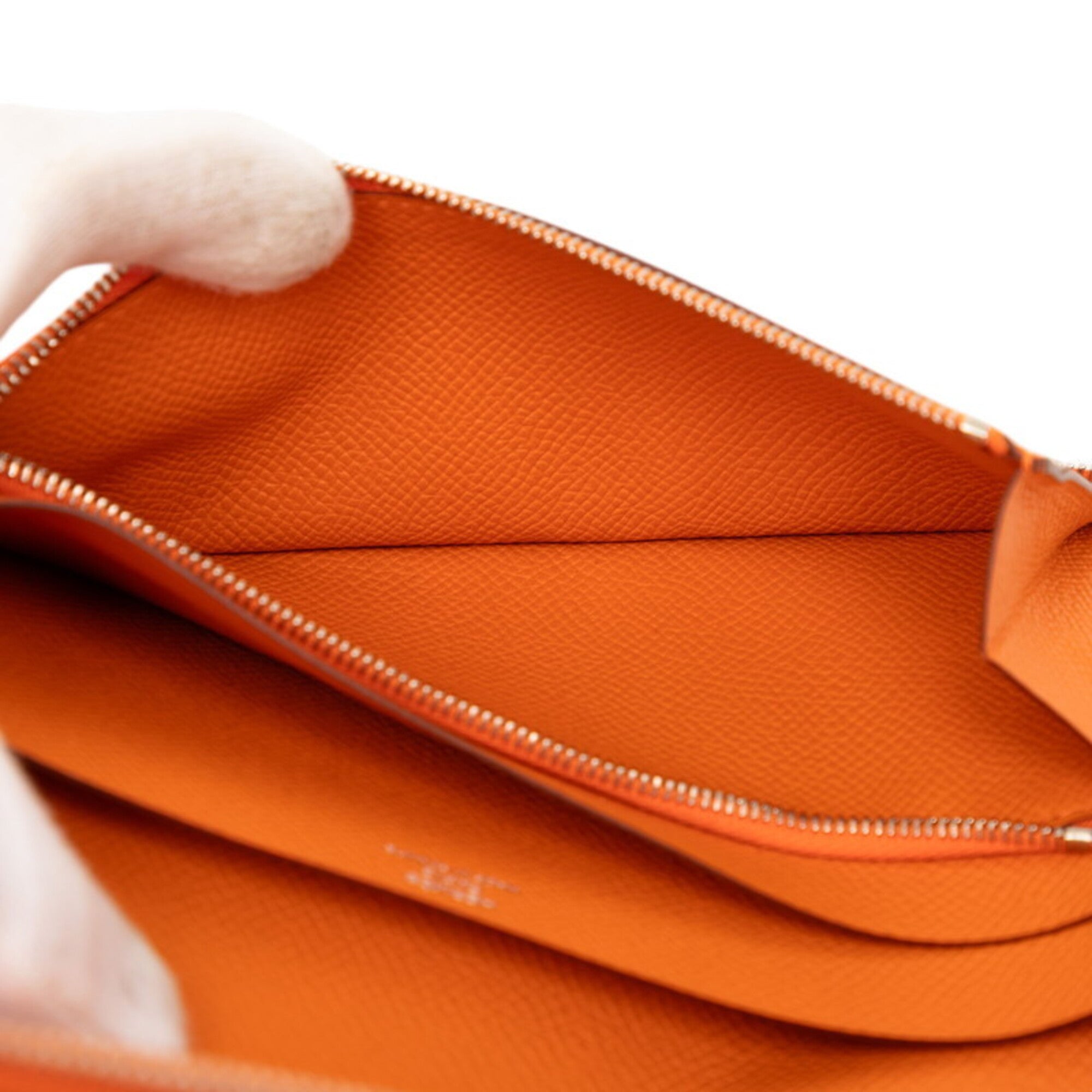 Hermes Orange Epsom Leather Long Bill Wallet (Bi-Fold) (Pre-Owned)