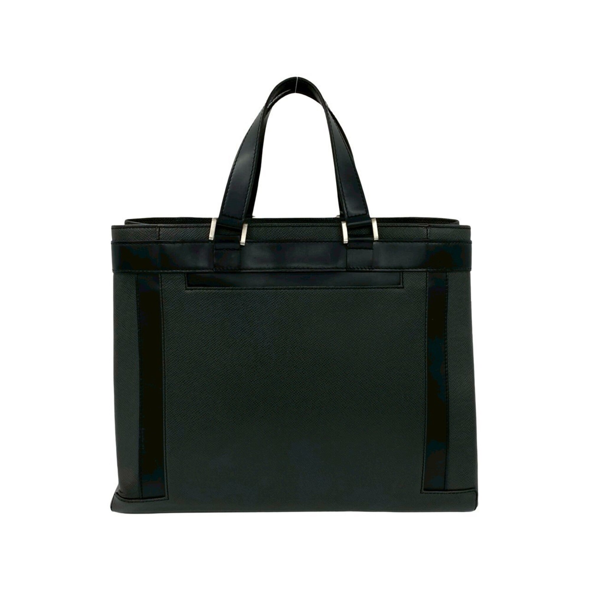 Louis Vuitton Black Leather Handbag Tote Bag (Pre-Owned)