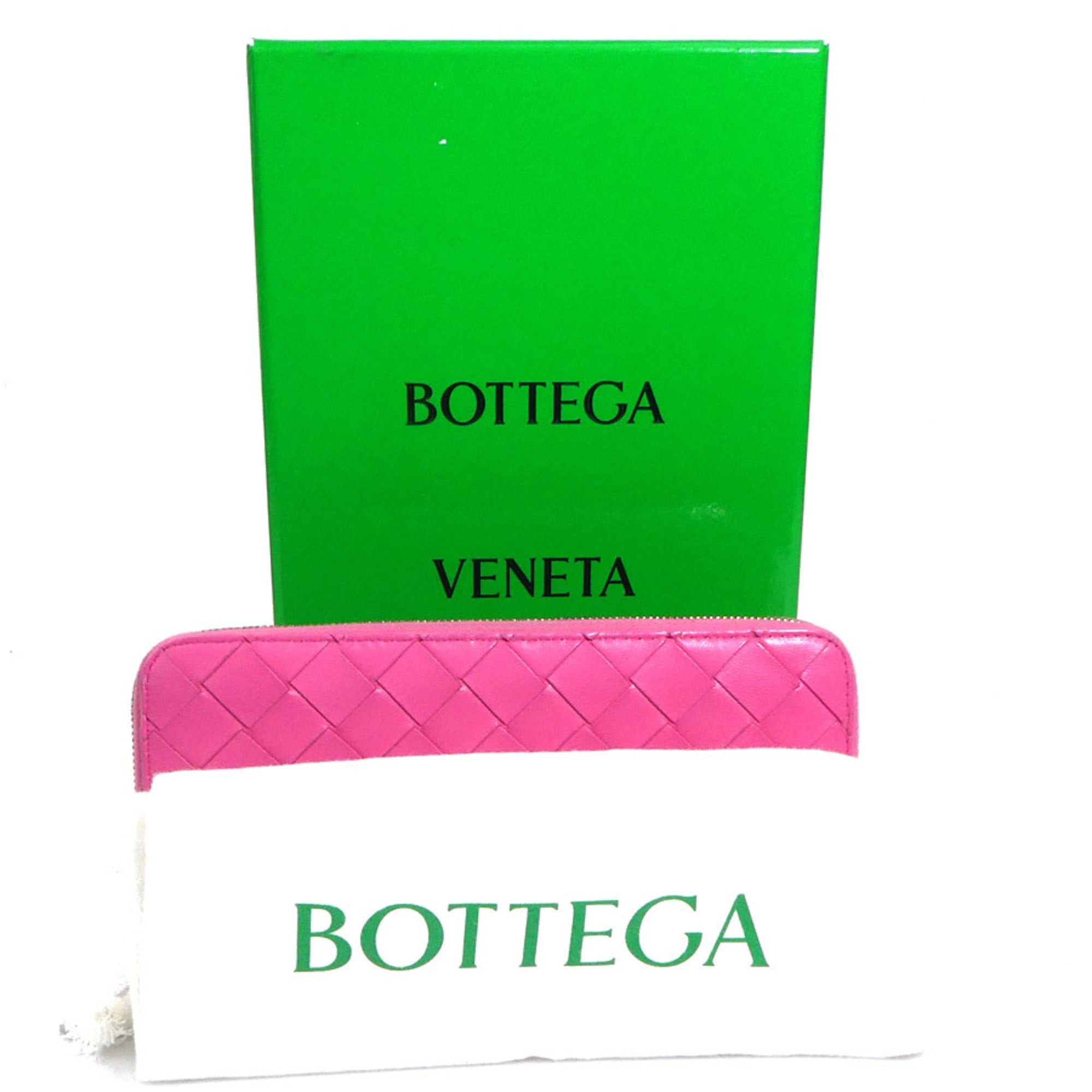 Bottega Veneta Pink Leather Long Wallet (Bi-Fold) (Pre-Owned)