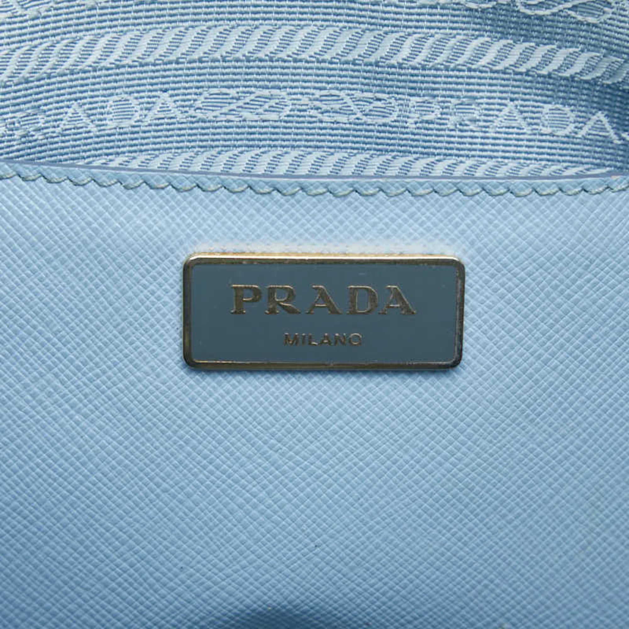 Prada Light Blue Leather Handbag (Pre-Owned)
