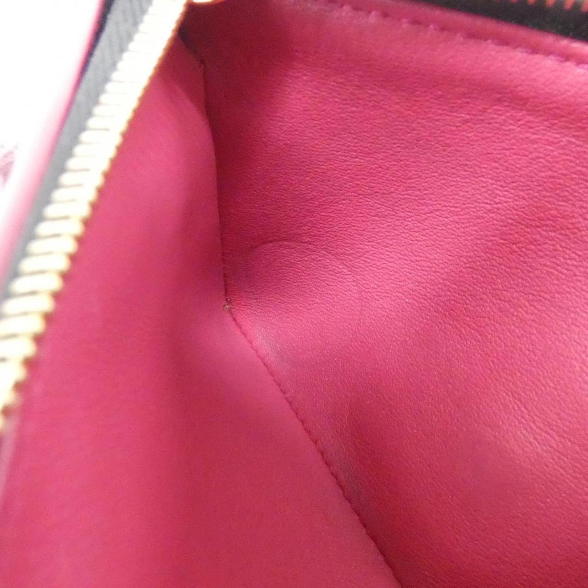 Louis Vuitton Black Hot Pink Leather Wallet (Tri-Fold) (Pre-Owned)
