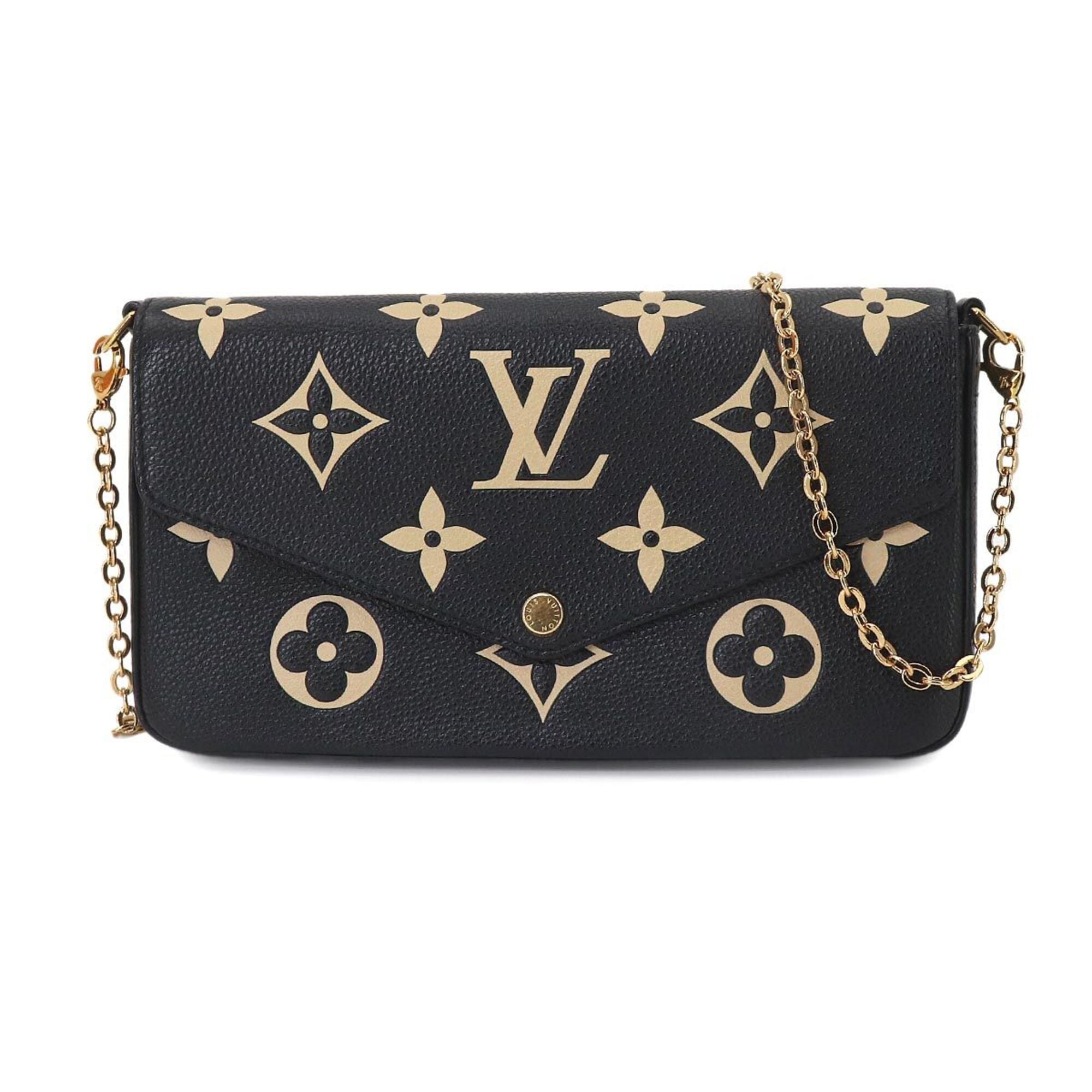 Louis Vuitton Beige Bicolor Black Monogram Monogram Empreinte Pochette (Pre-Owned)