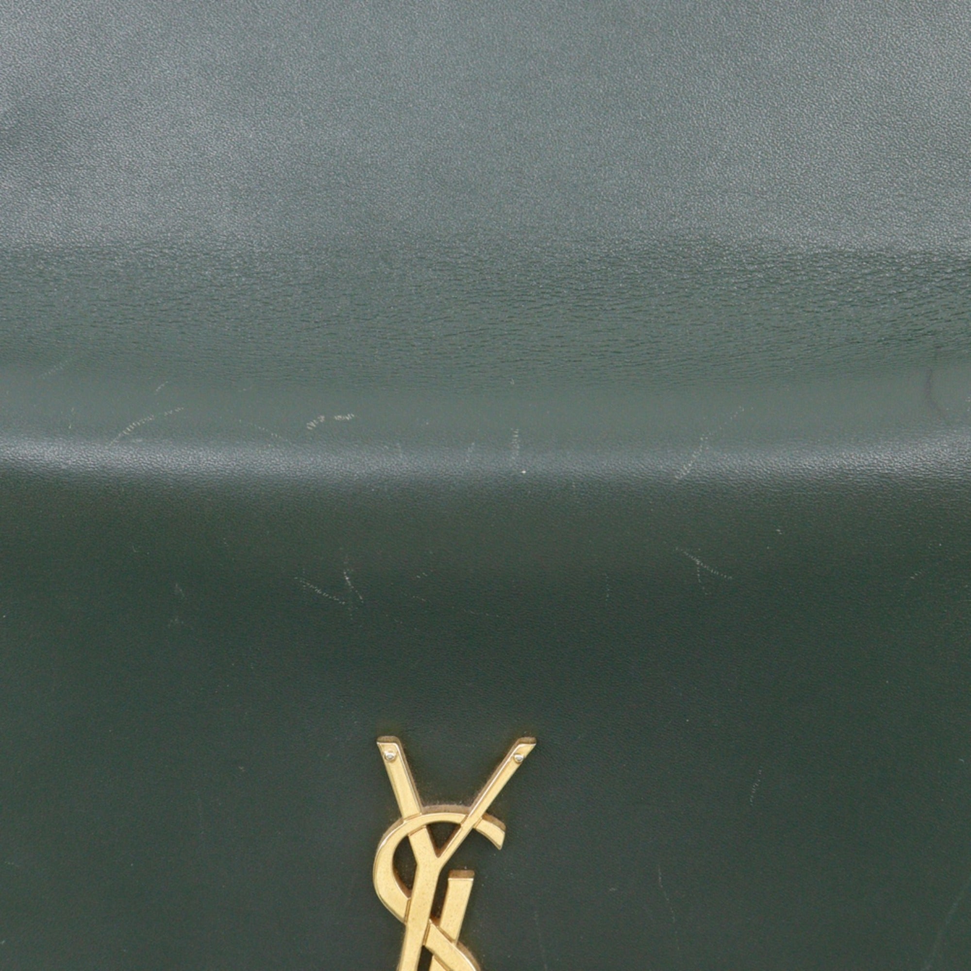 Saint Laurent Green Leather Chain/Shoulder Wallet (Pre-Owned)