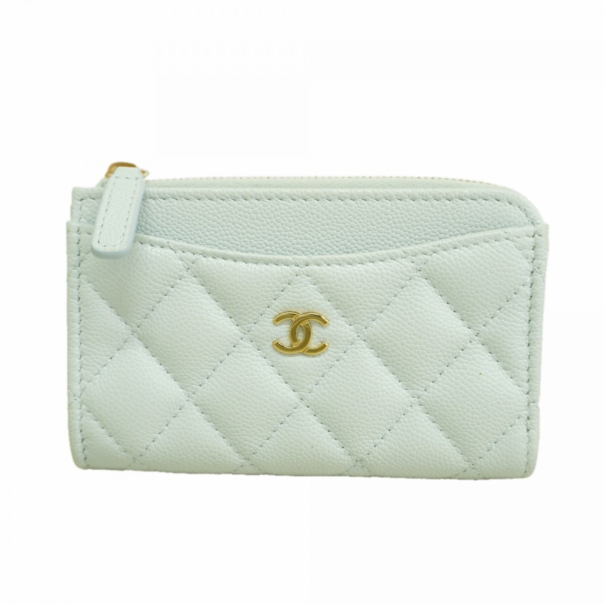 Chanel Light Blue Grained Calfskin Coin Purse/Coin Case (Pre-Owned)