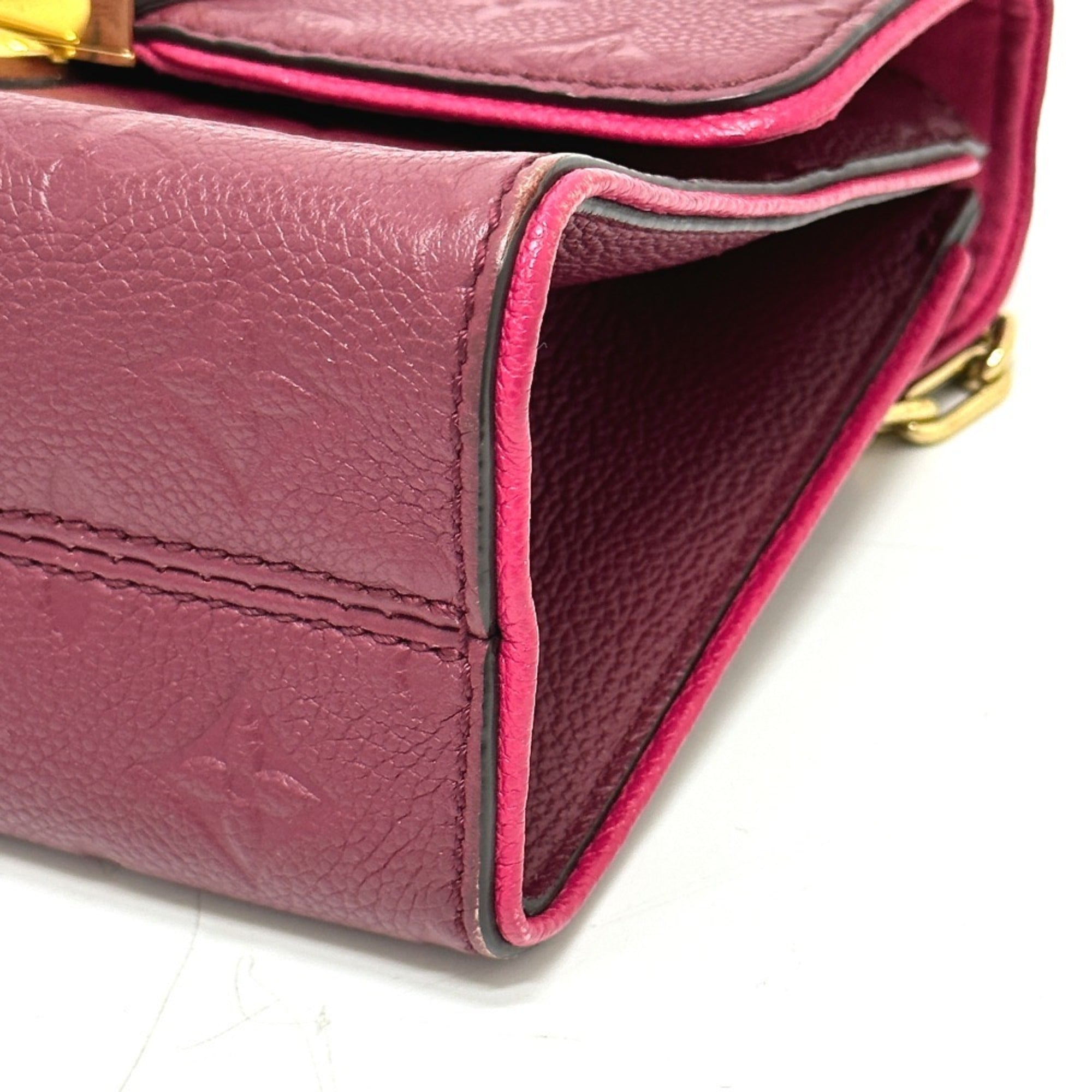 Louis Vuitton Red Color Monogram Empreinte Pochette Shoulder Bag (Pre-Owned)