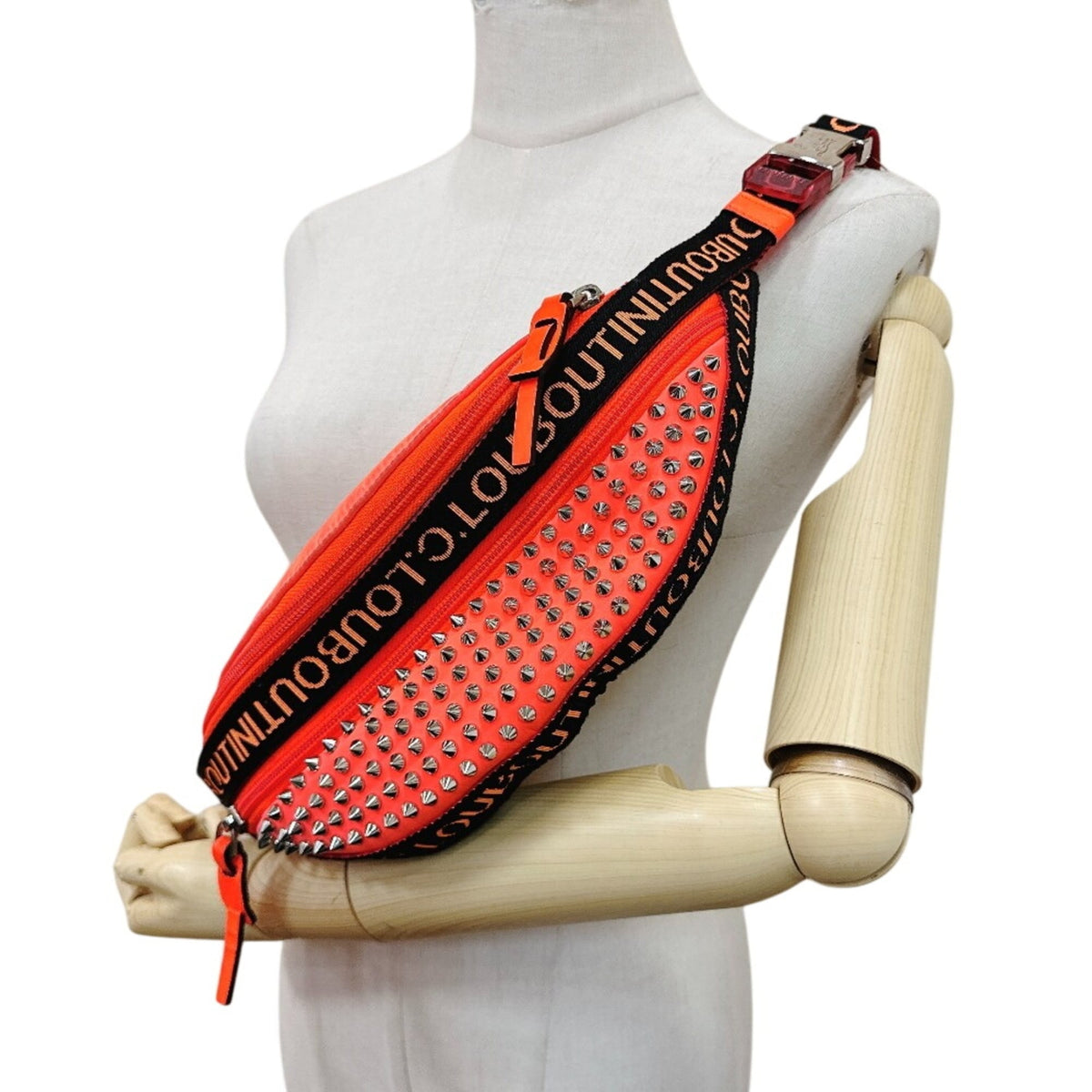 Christian Louboutin Orange Canvas Sling Bag (Pre-Owned)