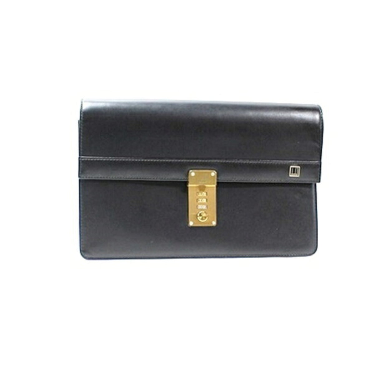 Dunhill Beige Black Leather Clutch Bag (Pre-Owned)