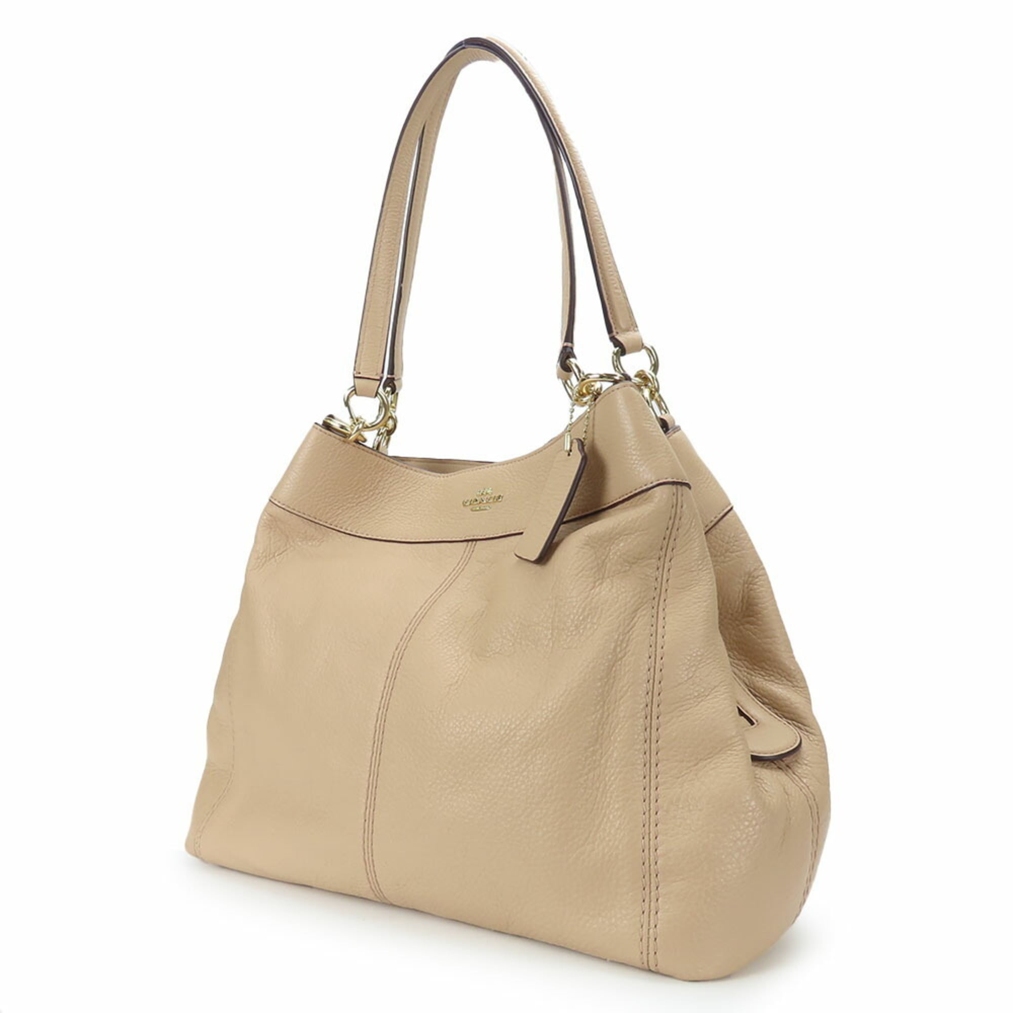 Coach Pink Beige Leather Tote Bag (Pre-Owned)