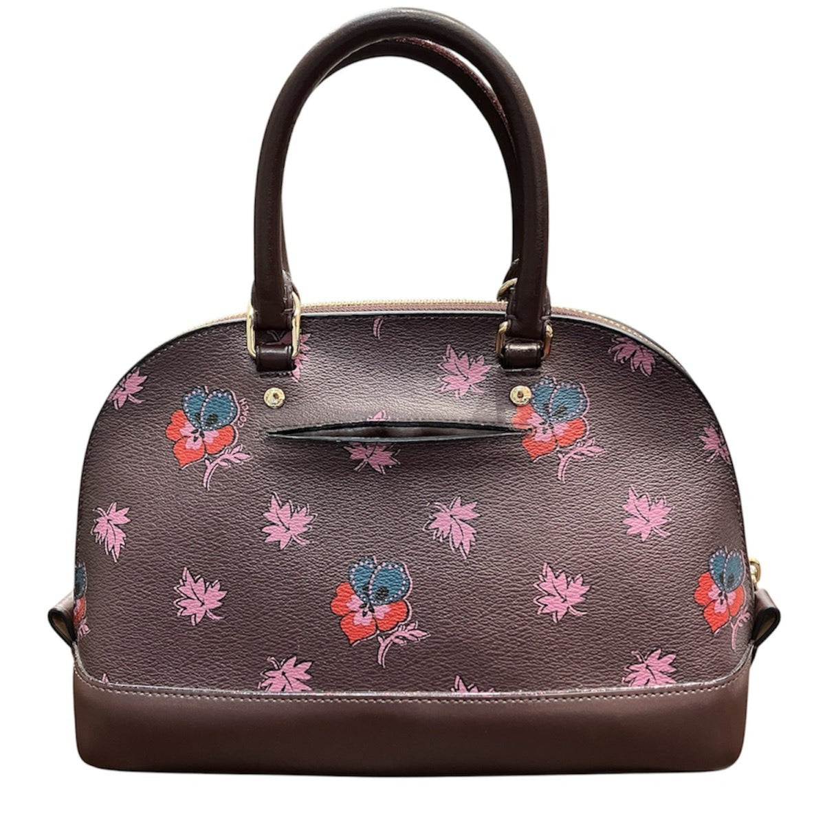 Coach Red Color Wine Pvc Leather Shoulder Bag (Pre-Owned)