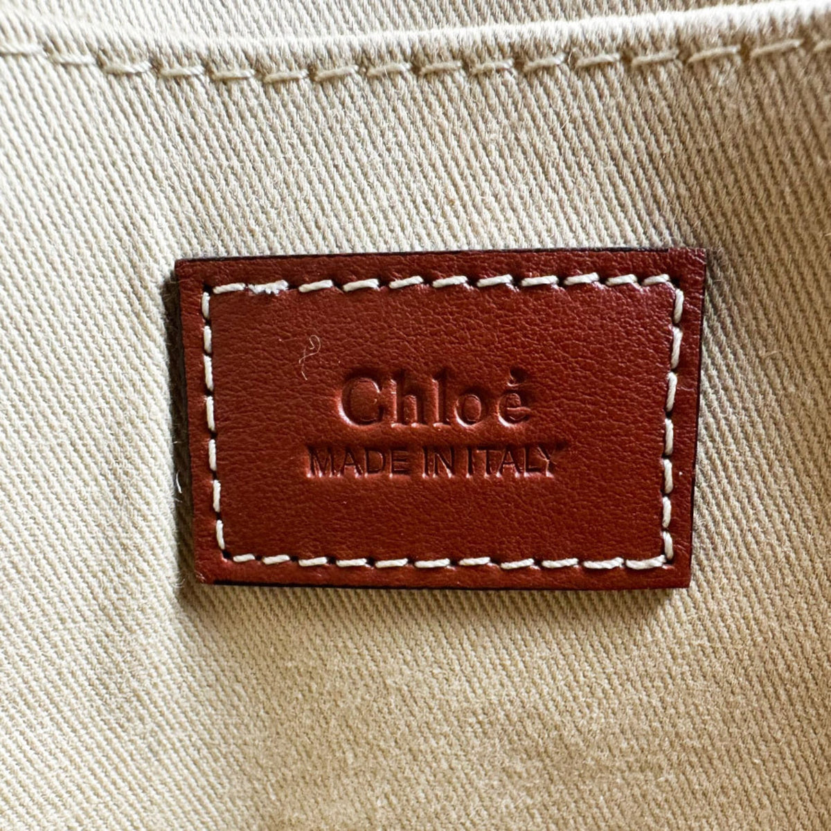 Chloé Brown Canvas Leather Handbag Shoulder Bag (Pre-Owned)