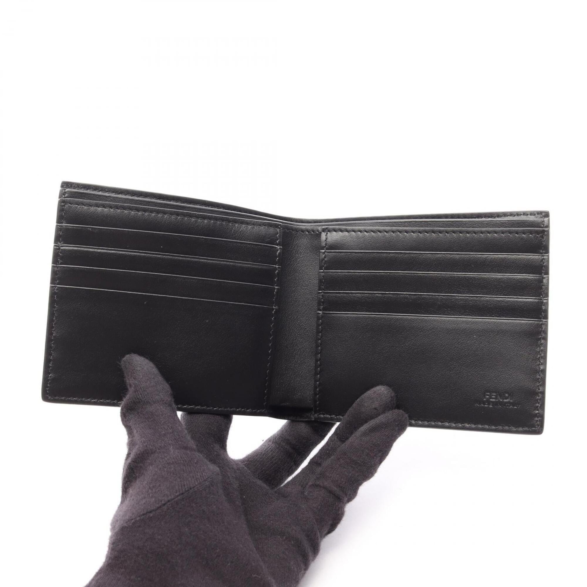 Fendi Black Gray Yellow Leather Pvc Wallet (Bi-Fold) (Pre-Owned)