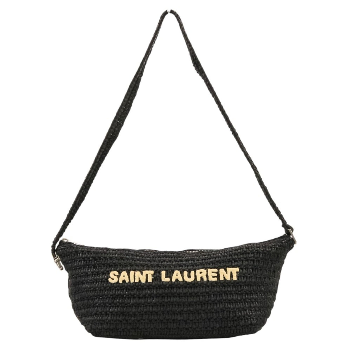 Yves Saint Laurent Black Raffia Shoulder Bag (Pre-Owned)