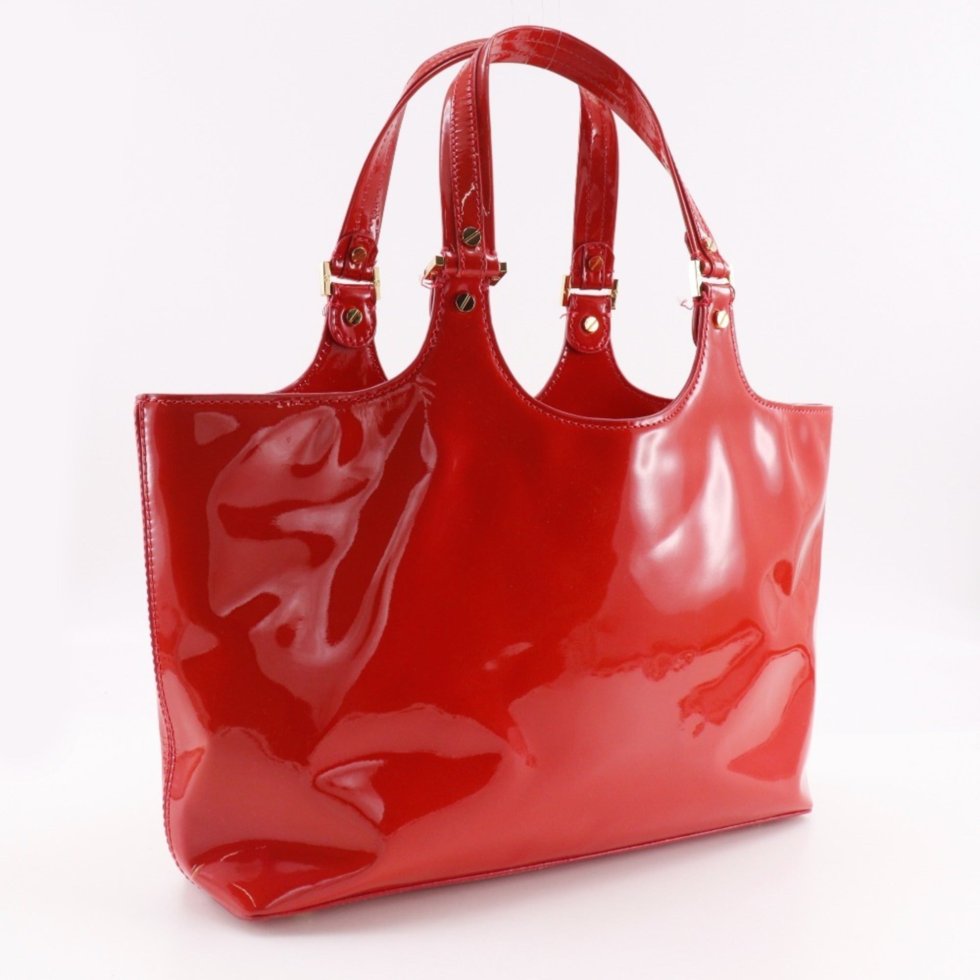 Tory Burch Red Color Leather Tote Bag (Pre-Owned)