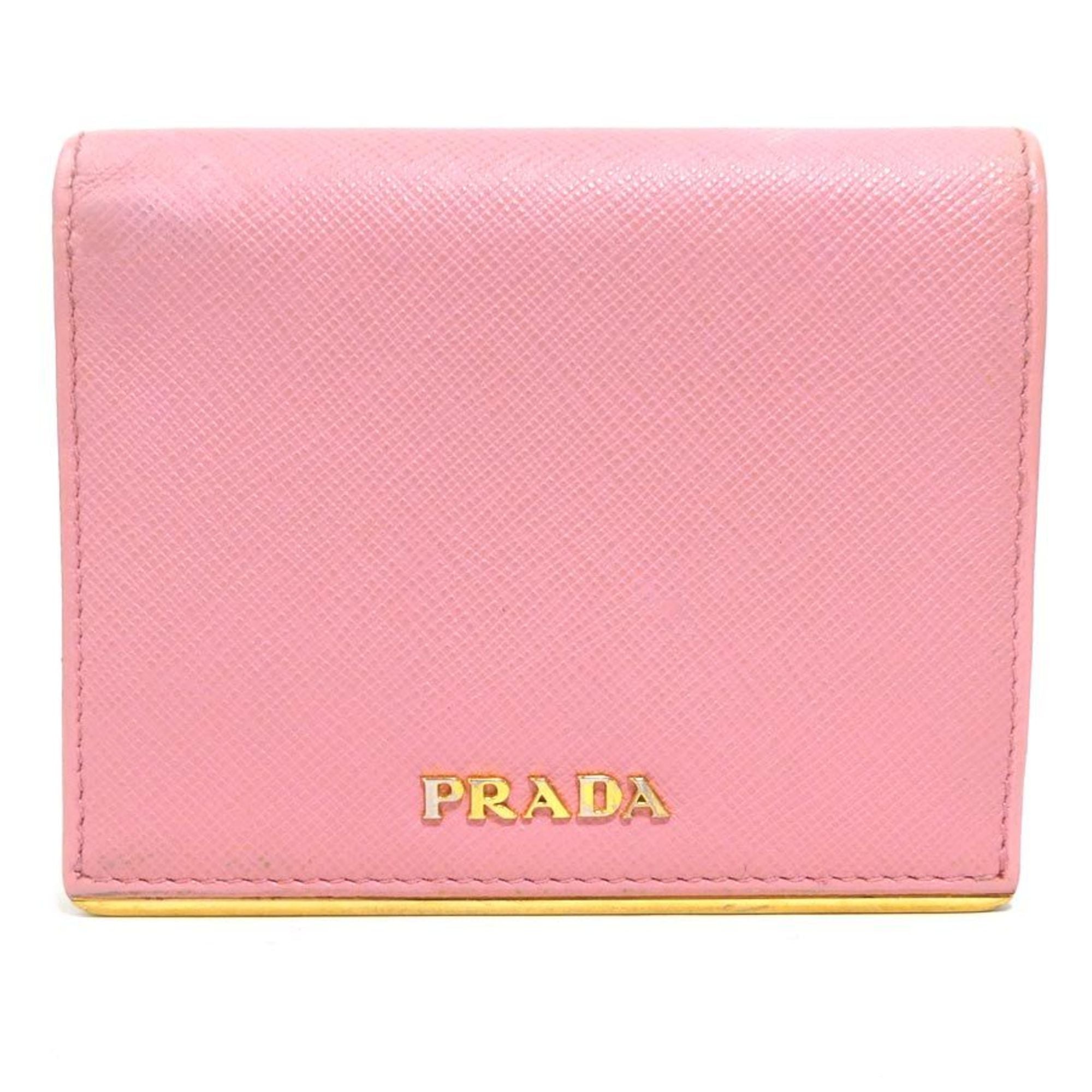Prada Pink Leather Wallet (Bi-Fold) (Pre-Owned)
