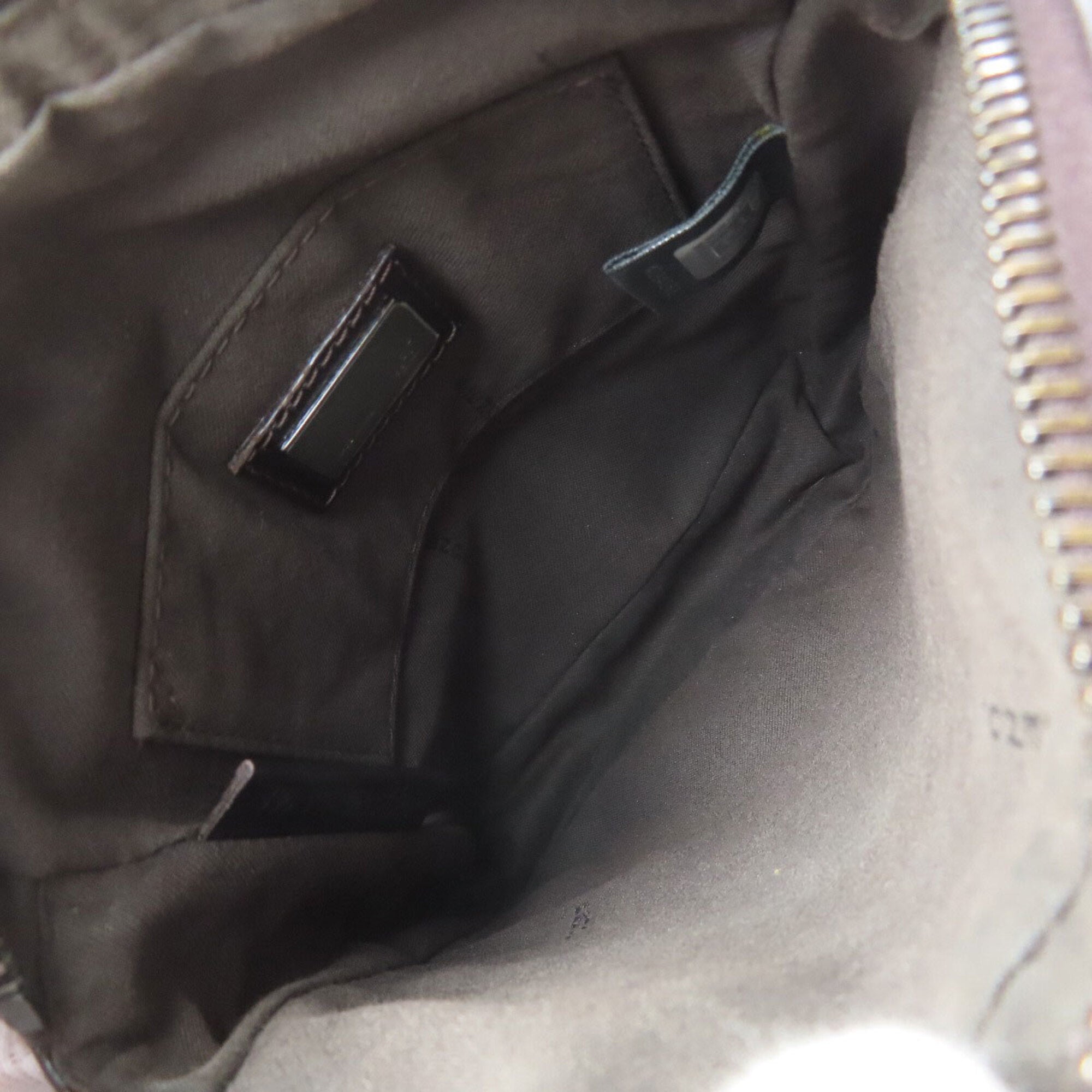 Fendi Dark Brown Canvas Shoulder Bag (Pre-Owned)