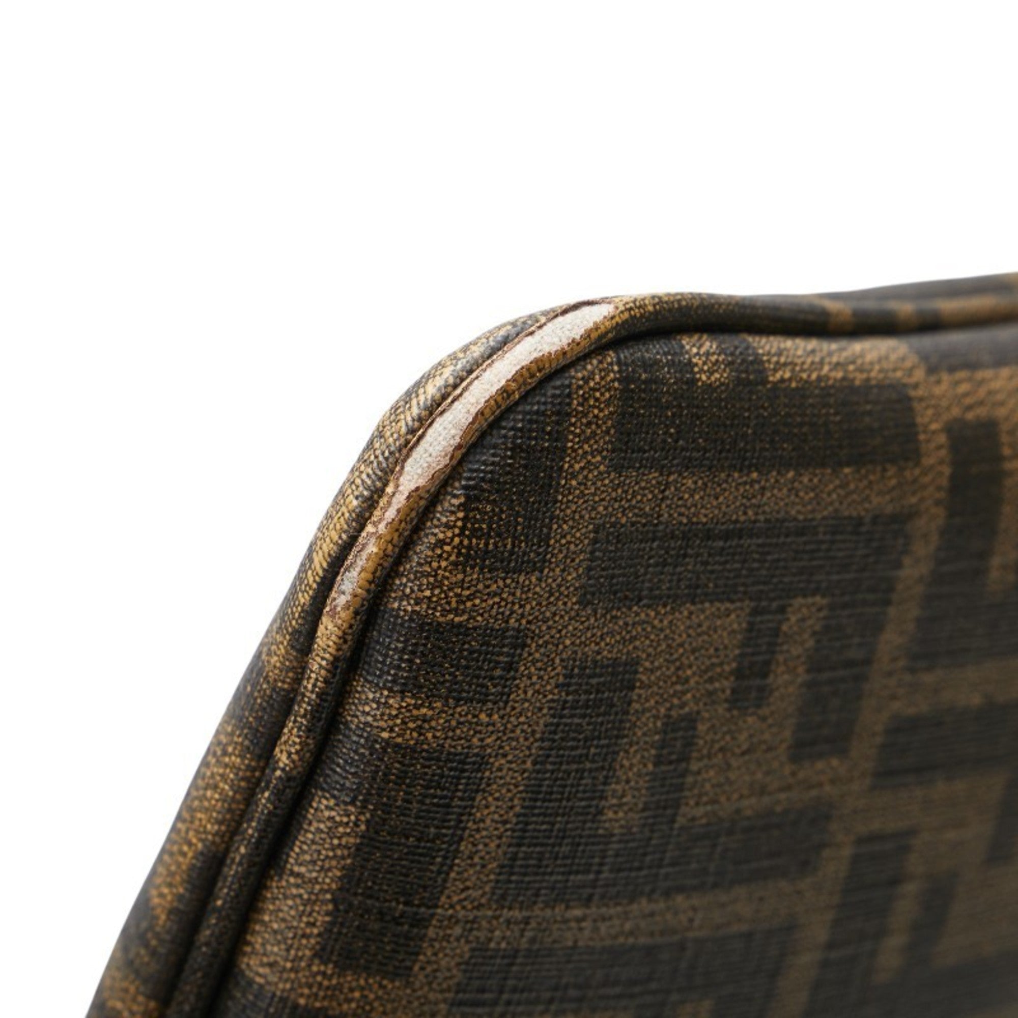 Fendi Zucca Khaki Brown Pvc Leather Shoulder Bag (Pre-Owned)