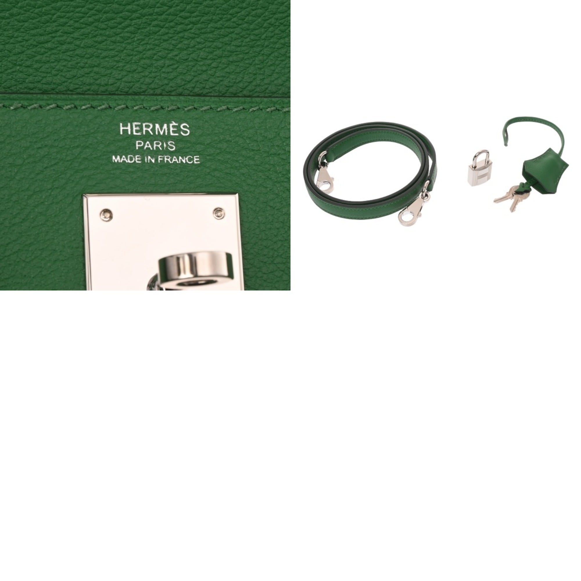 Hermes Bambou Evercalf Leather Handbag (Pre-Owned)
