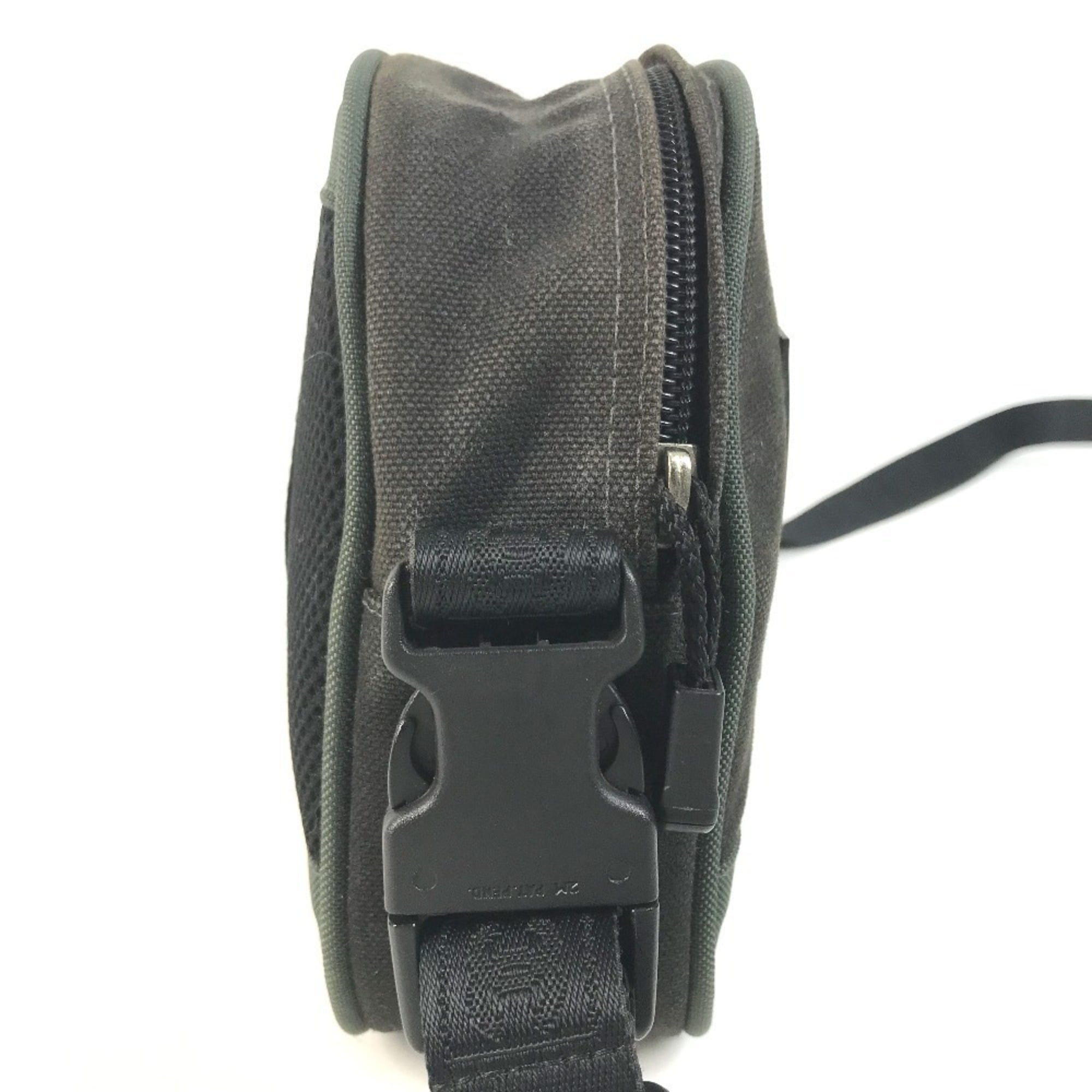 Chanel Black Khaki Canvas Pochette Shoulder Bag (Pre-Owned)