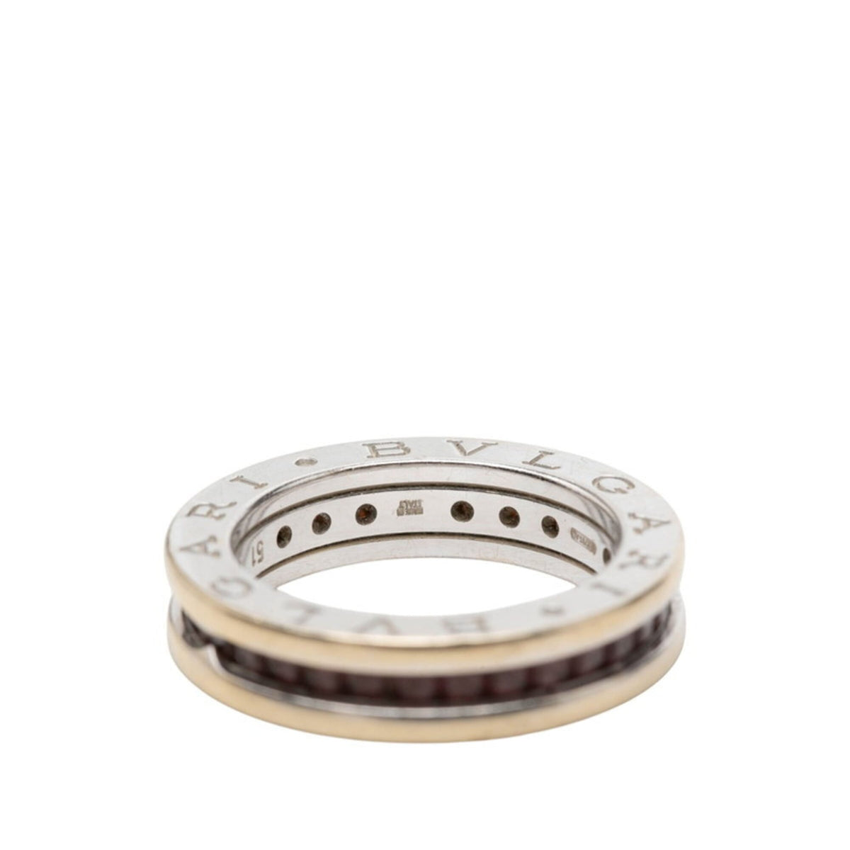 Bvlgari B.Zero1 Silver Pink White Gold (18K) Band Ring (Pre-Owned)