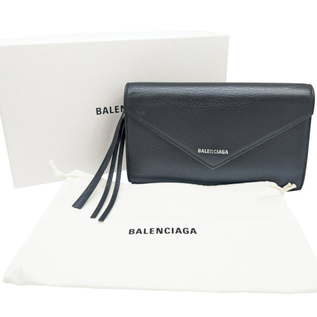 Balenciaga Black Leather Long Wallet (Bi-Fold) (Pre-Owned)