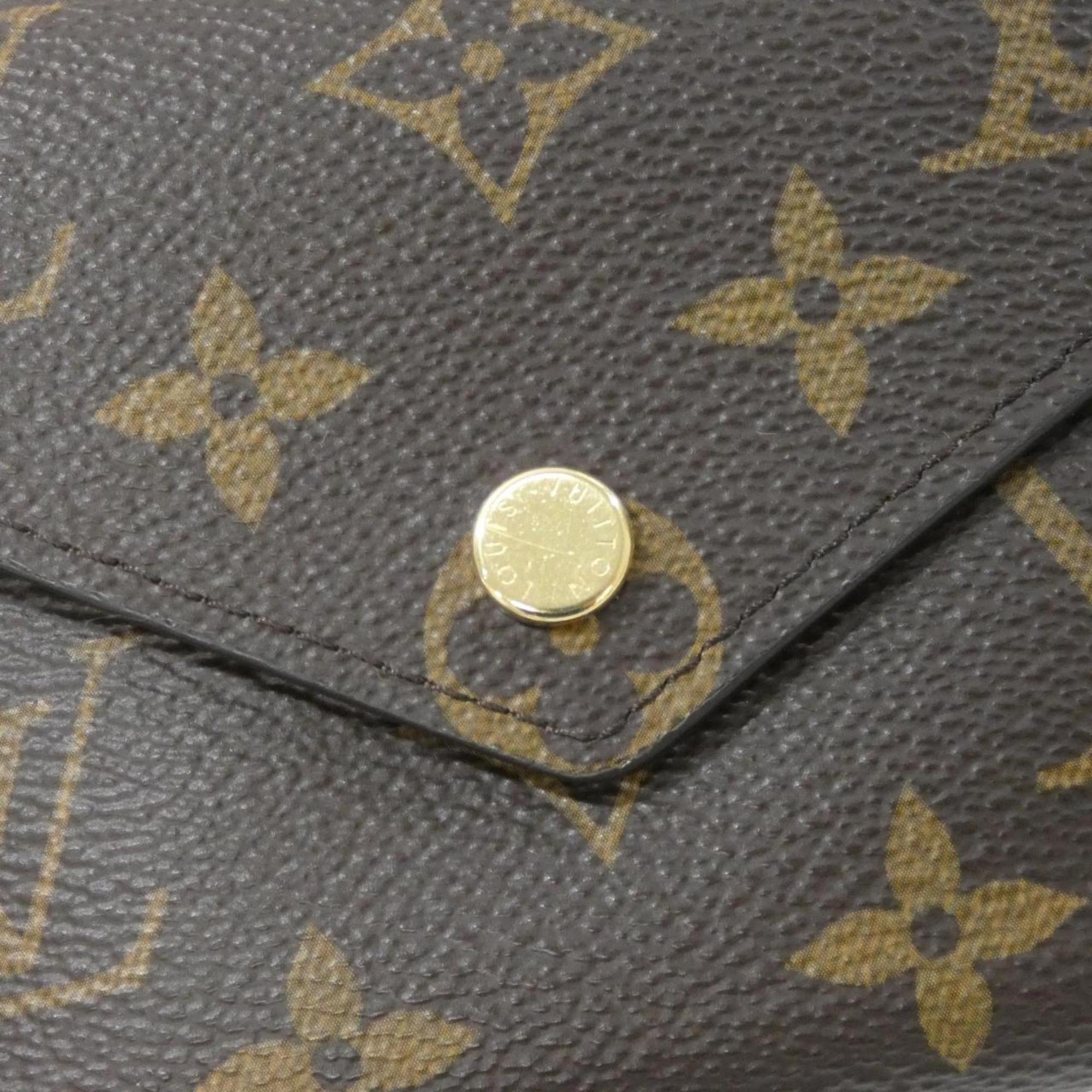 Louis Vuitton Monogram Marron Coated Canvas Wallet (Tri-Fold) (Pre-Owned)