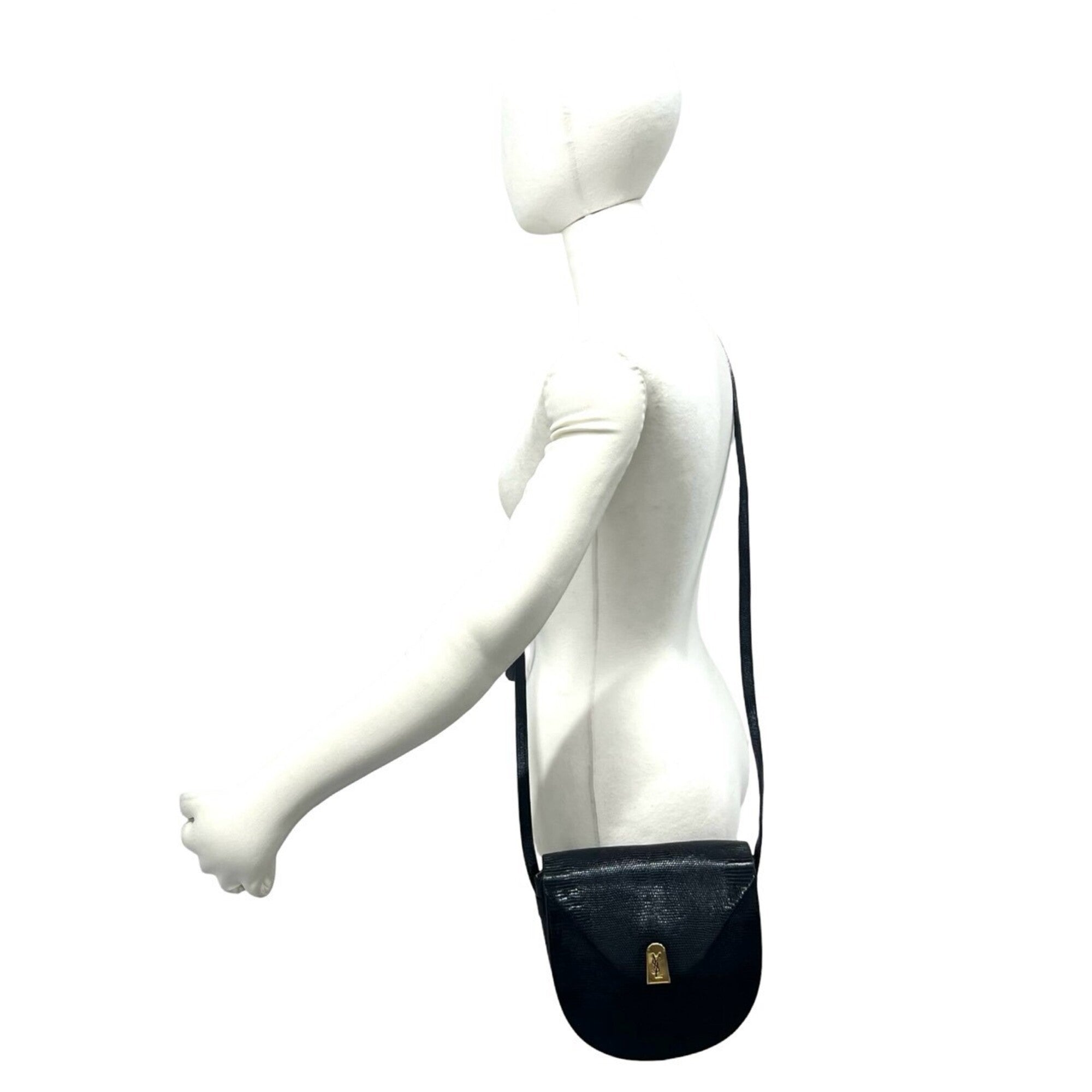 Yves Saint Laurent Black Leather Pochette Shoulder Bag (Pre-Owned)