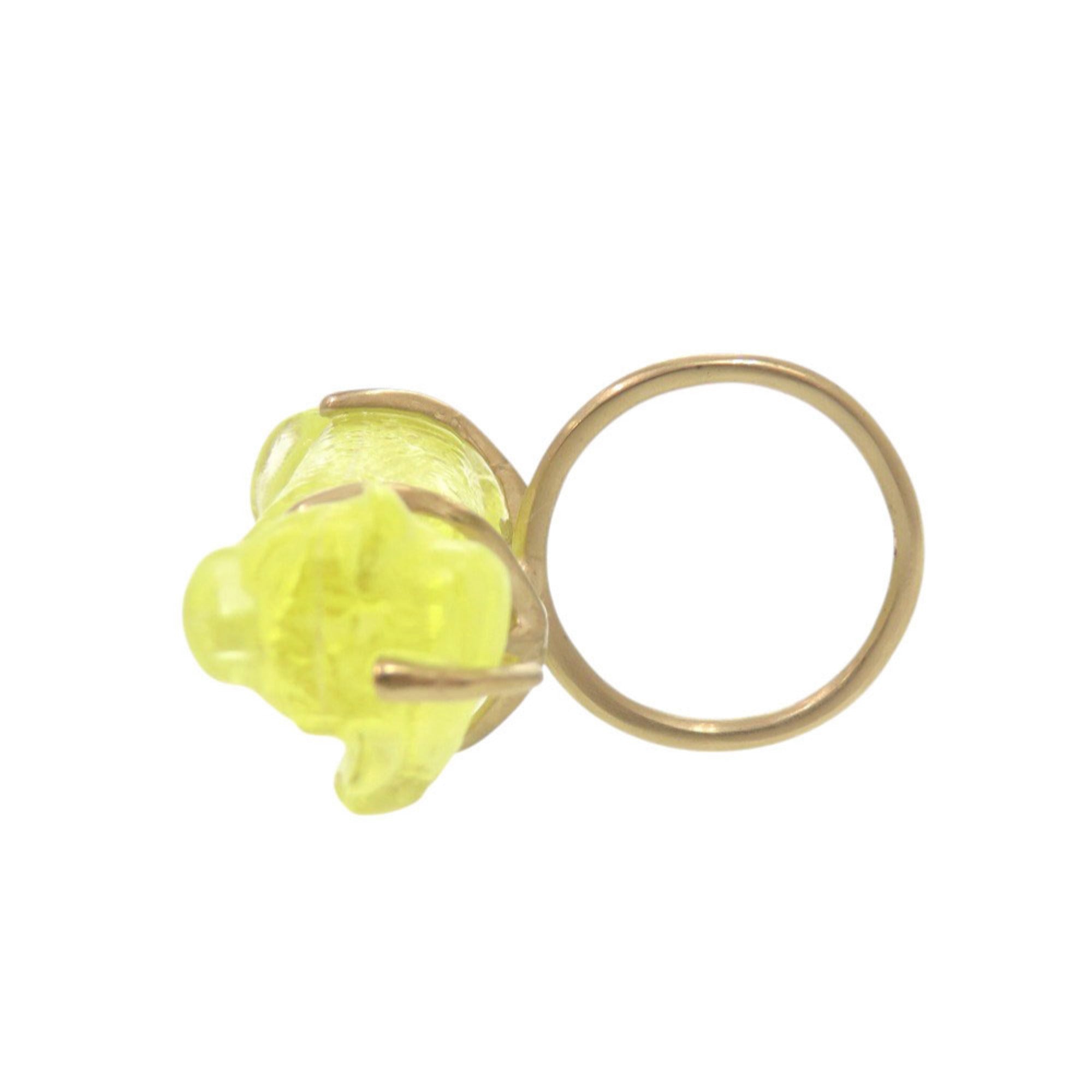 Christian Dior Gold Yellow Metal Plastic Band Ring (Pre-Owned)