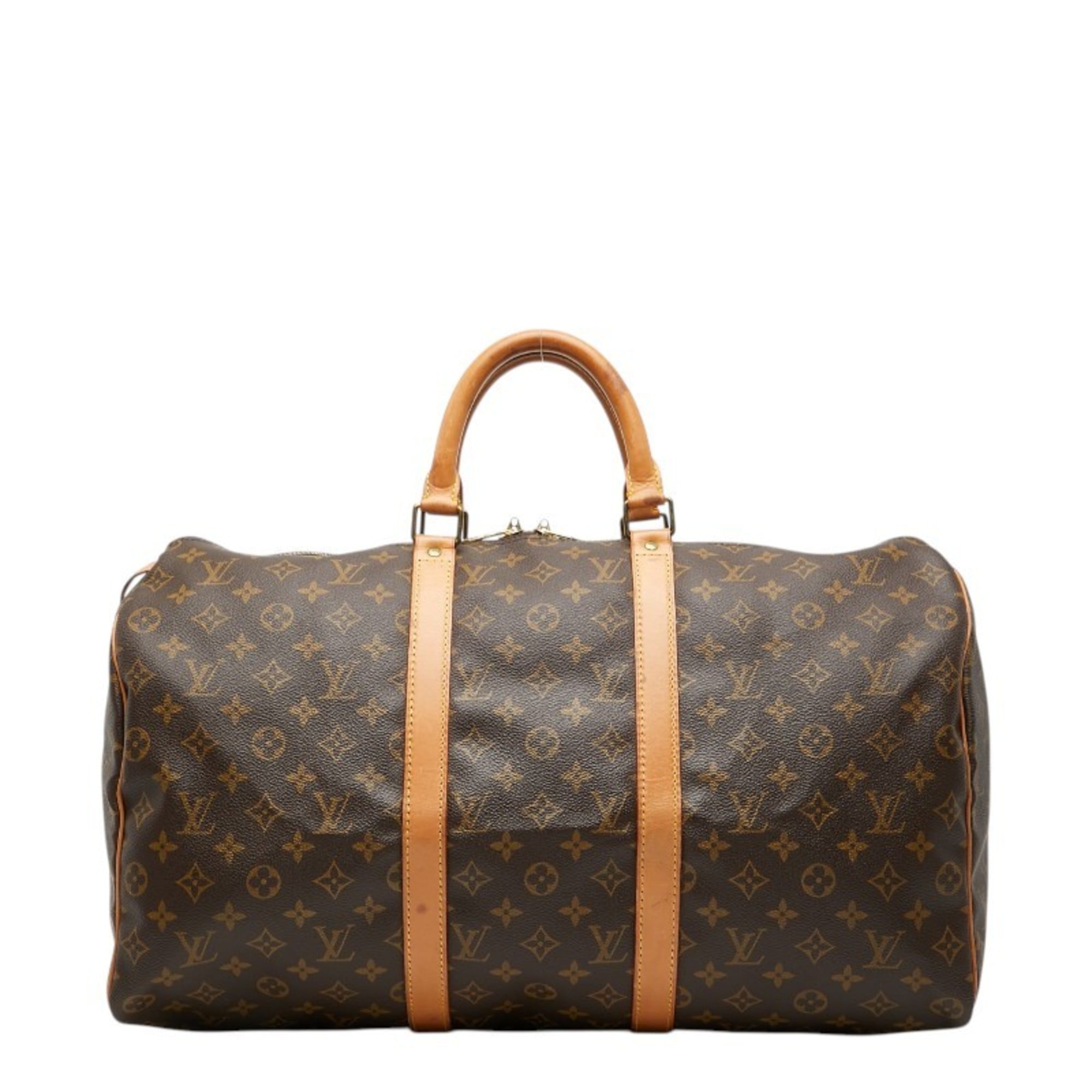 Louis Vuitton Monogram Brown Pvc Leather Boston Bag Handbag (Pre-Owned)