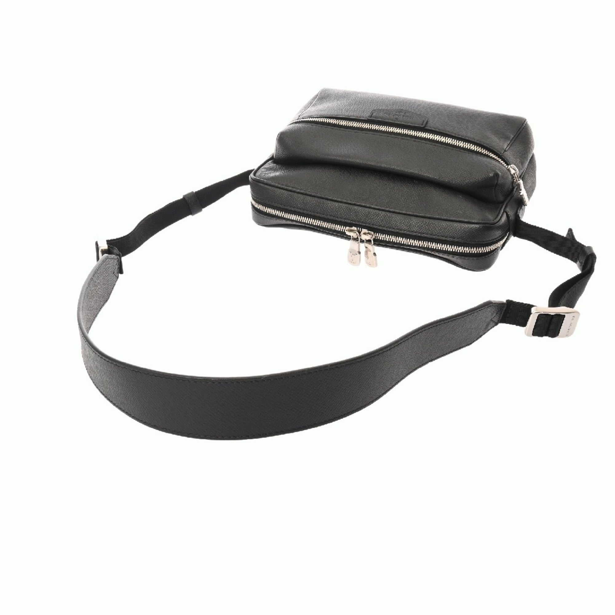 Louis Vuitton Noir Leather Shoulder Bag (Pre-Owned)