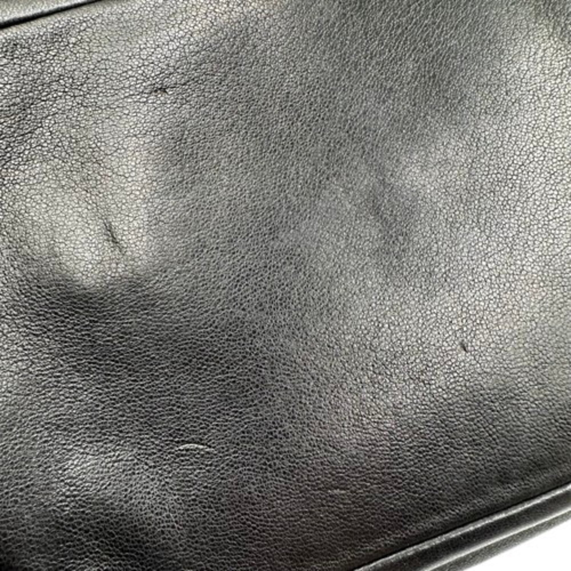Chanel Wild Stitch Black Leather Shoulder Bag (Pre-Owned)