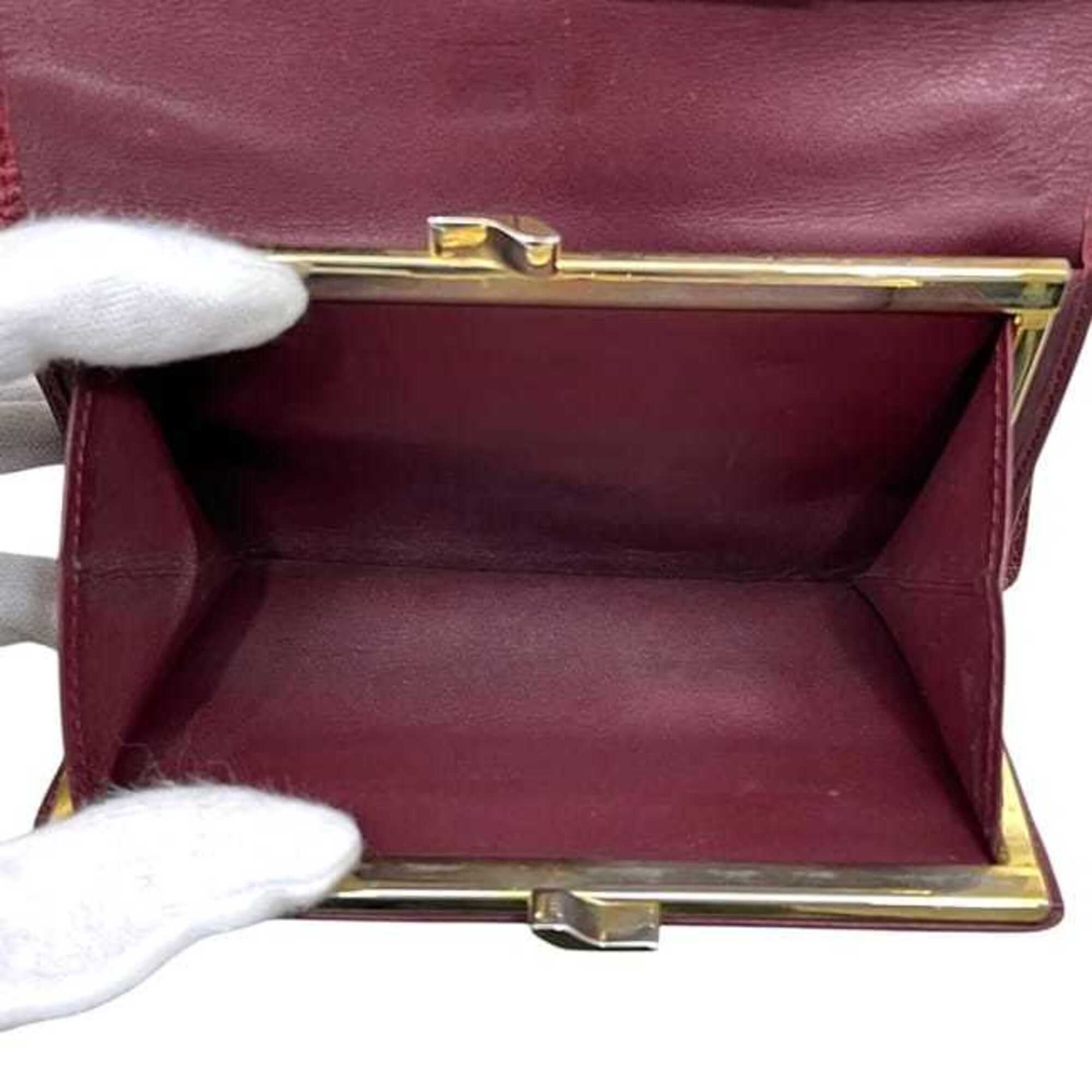 Cartier Bordeaux Leather Wallet (Tri-Fold) (Pre-Owned)