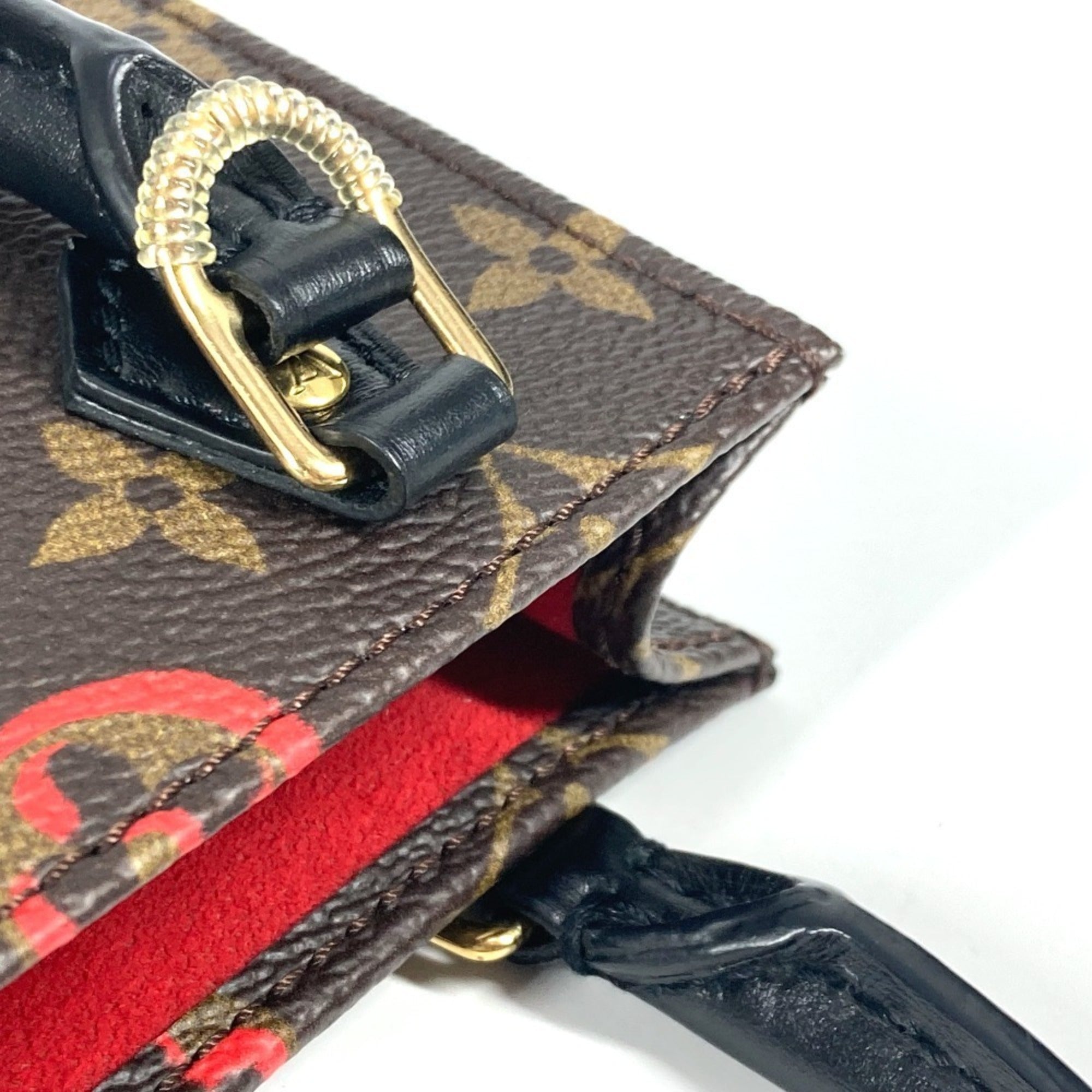 Louis Vuitton Brown Monogram Red Color Monogram Handbag Shoulder Bag (Pre-Owned)