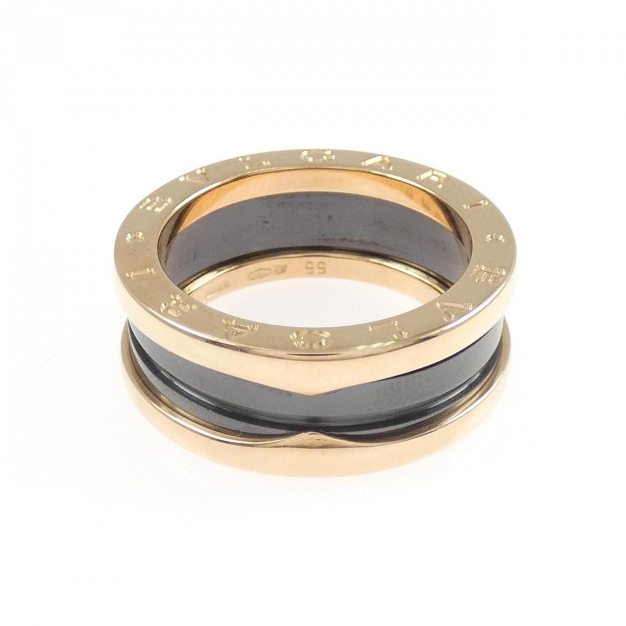 Bvlgari B.Zero1 Pink Gold Black Pink Gold (18K) Ceramic Band Ring (Pre-Owned)