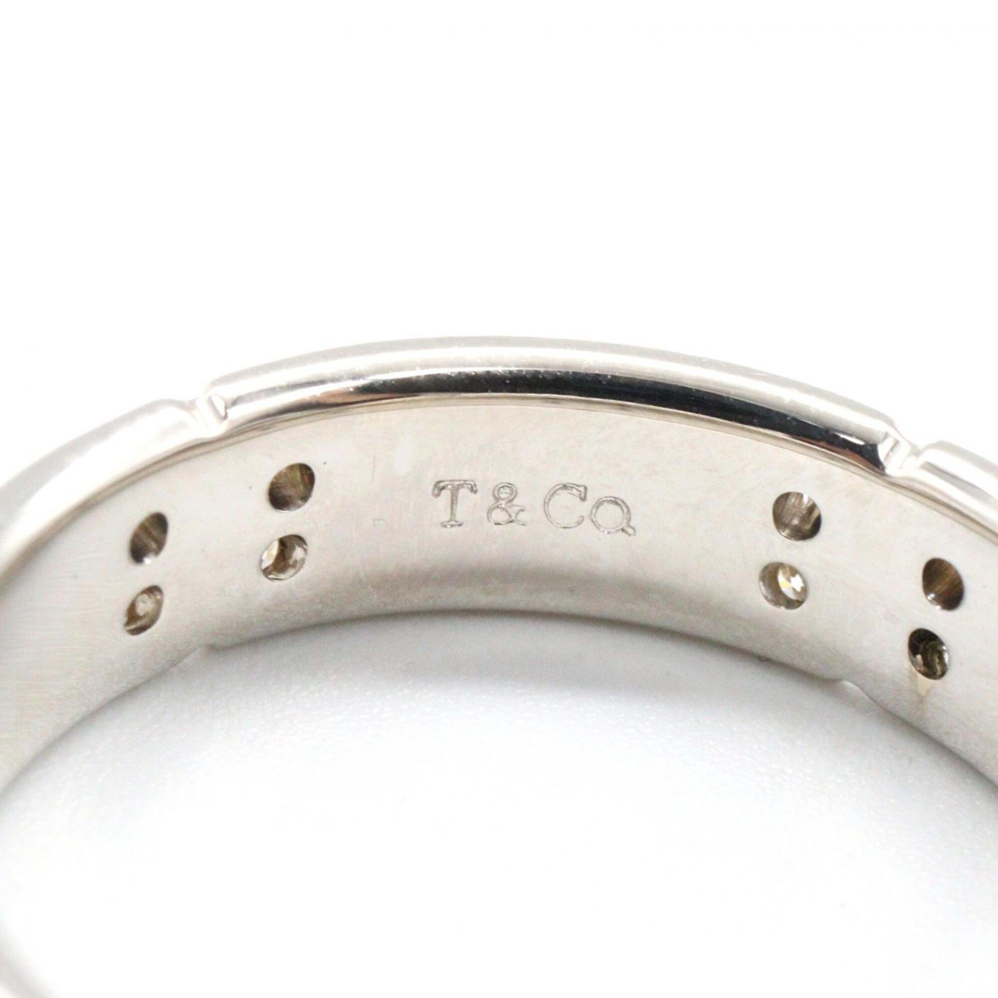 Tiffany Silver Clear White Gold (18K) Band Ring (Pre-Owned)