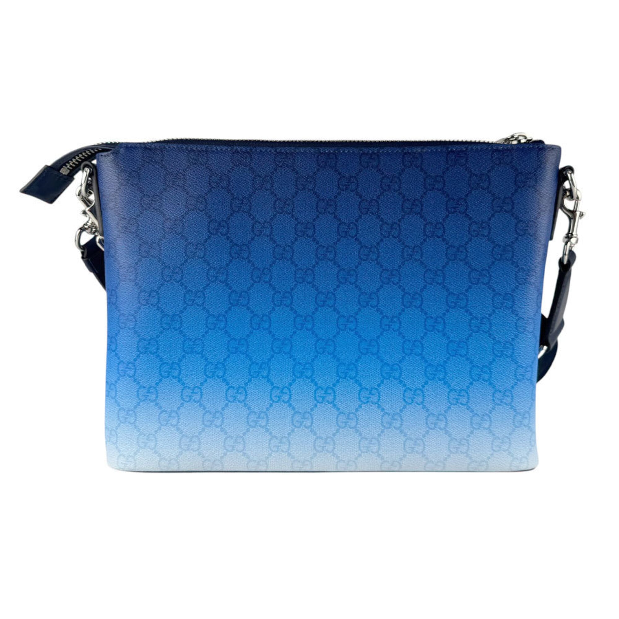 Gucci Blue Gg Supreme Clutch Bag Shoulder Bag (Pre-Owned)