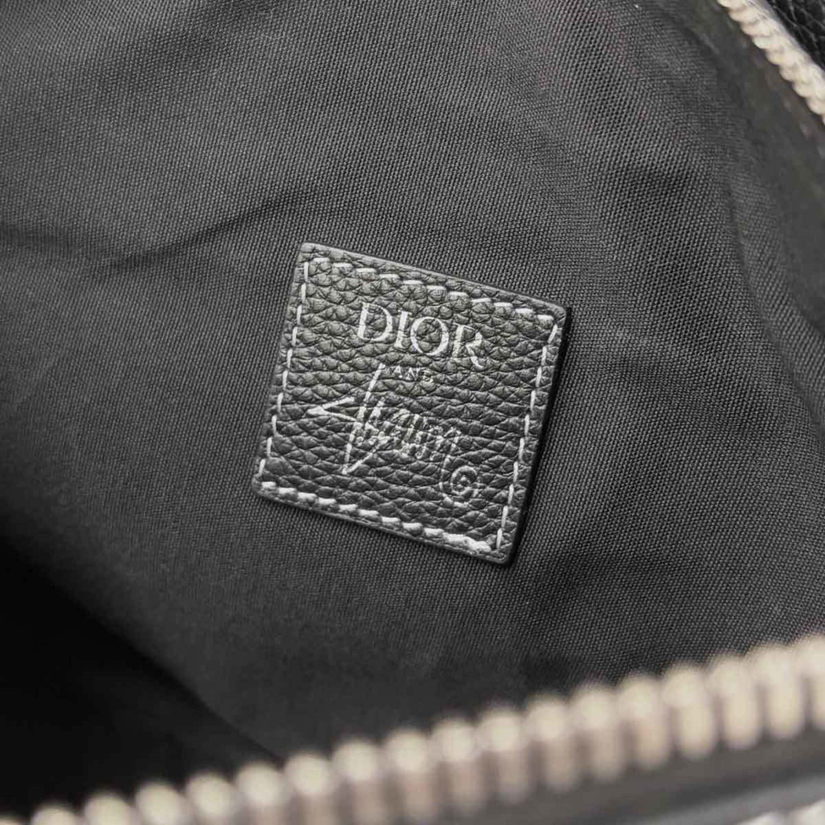 Christian Dior Black Leather Handbag Saddle Bag Shoulder Bag (Pre-Owned)
