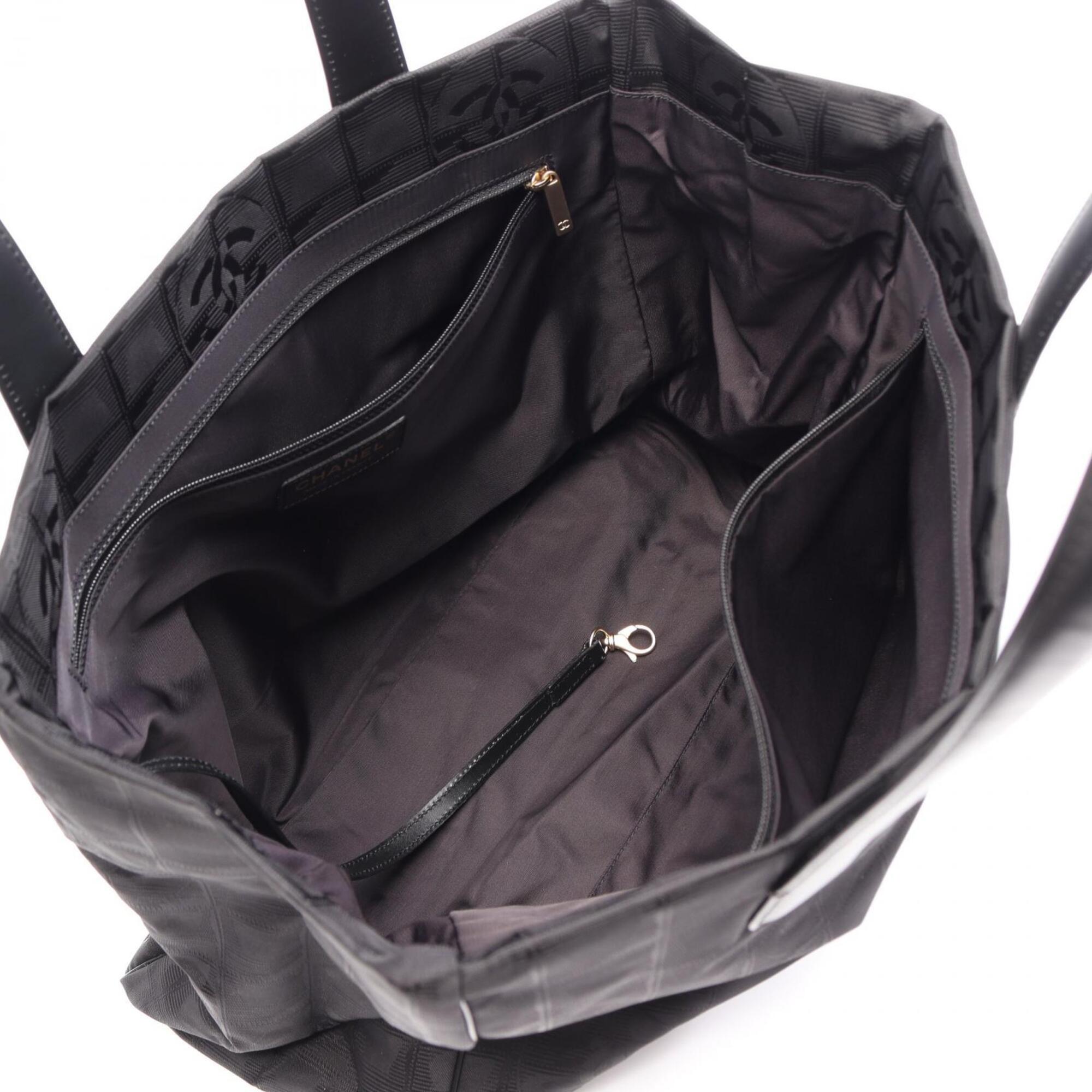 Chanel Black New Travel Line Handbag Tote Bag (Pre-Owned)