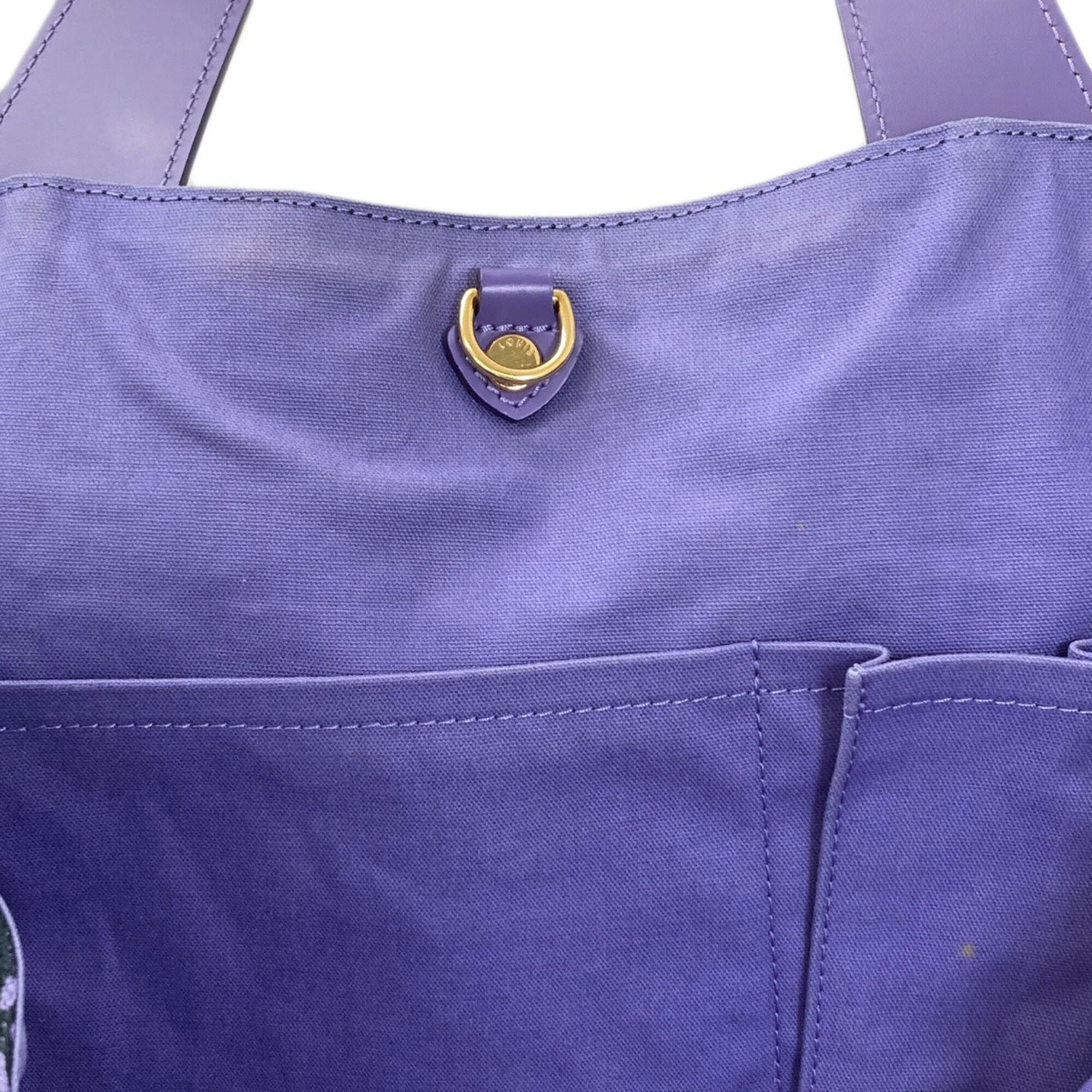 Louis Vuitton Black Purple Canvas Tote Bag (Pre-Owned)