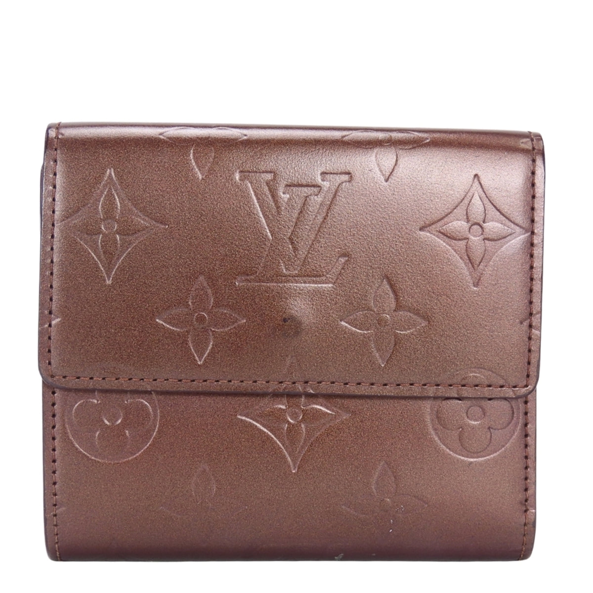 Louis Vuitton Bordeaux Violet Monogram Mat Wallet (Tri-Fold) (Pre-Owned)