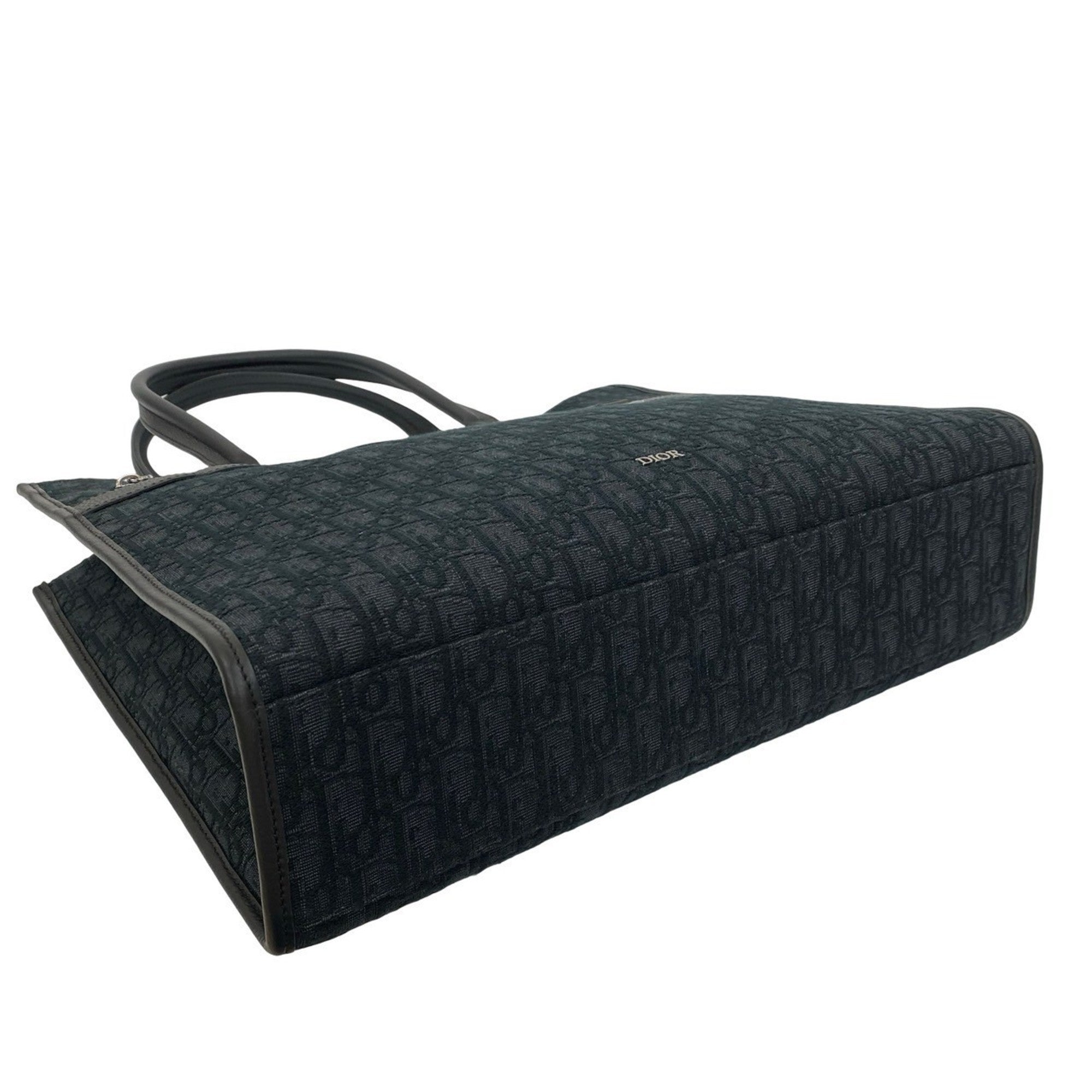 Christian Dior Black Canvas Leather Tote Bag (Pre-Owned)