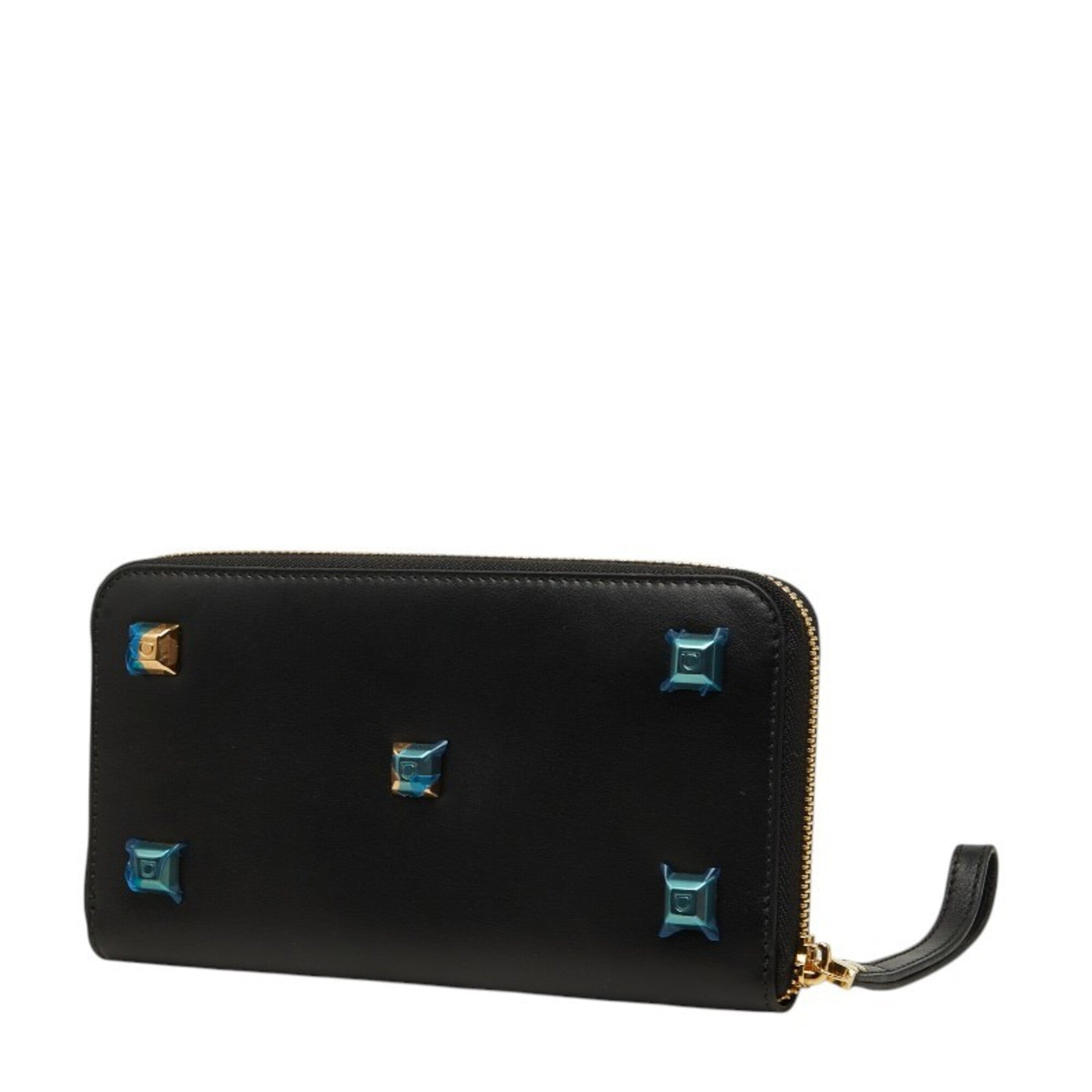 Salvatore Ferragamo Black Leather Long Wallet (Bi-Fold) (Pre-Owned)