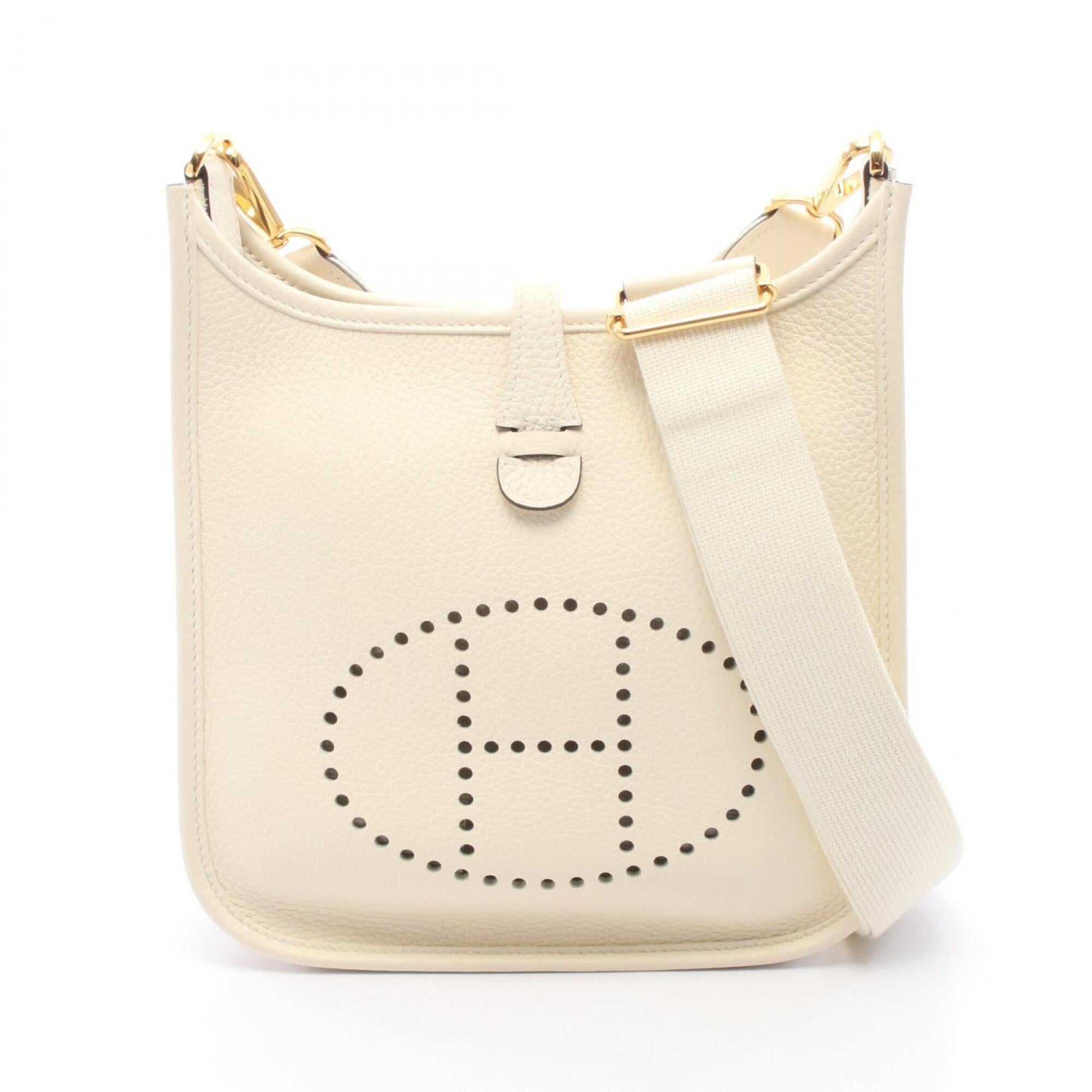 Hermes White Taurillon Clemence Leather Shoulder Bag (Pre-Owned)